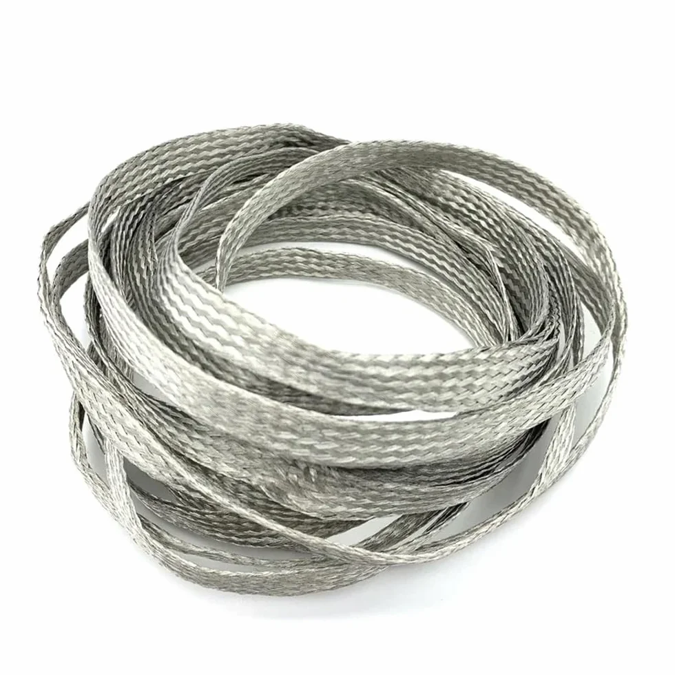 2 4 6 8 10 12 ~ 28 mm ocynowana miedziana tuleja zwijana, pleciona tuleja kablowa, termokurczliwa, rękawy ochronne do kabli, ocynowana miedź, 5 m szerokości 28 mm