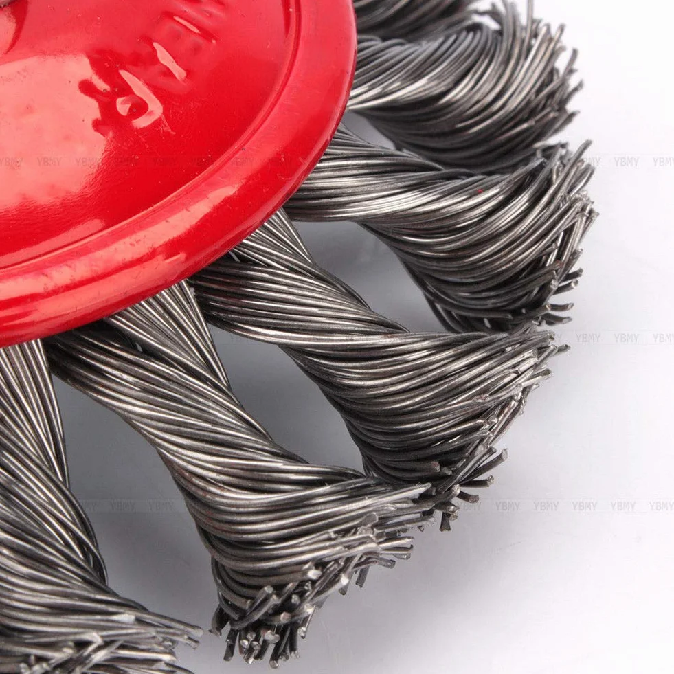 Zerone Szczotka Druciana do Szlifierki Kątowej - Zestaw 4 Szt. Ø 75 mm M14DE (4 Cale) - Do Szlifowania i Czyszczenia Garnków