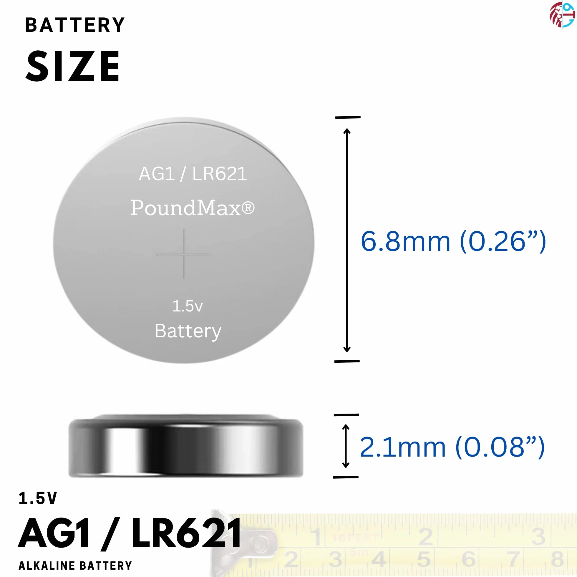 10 x AG1 364 363 LR621 SR621SW 1,5 V PoundMax alkaliczna bateria guzikowa