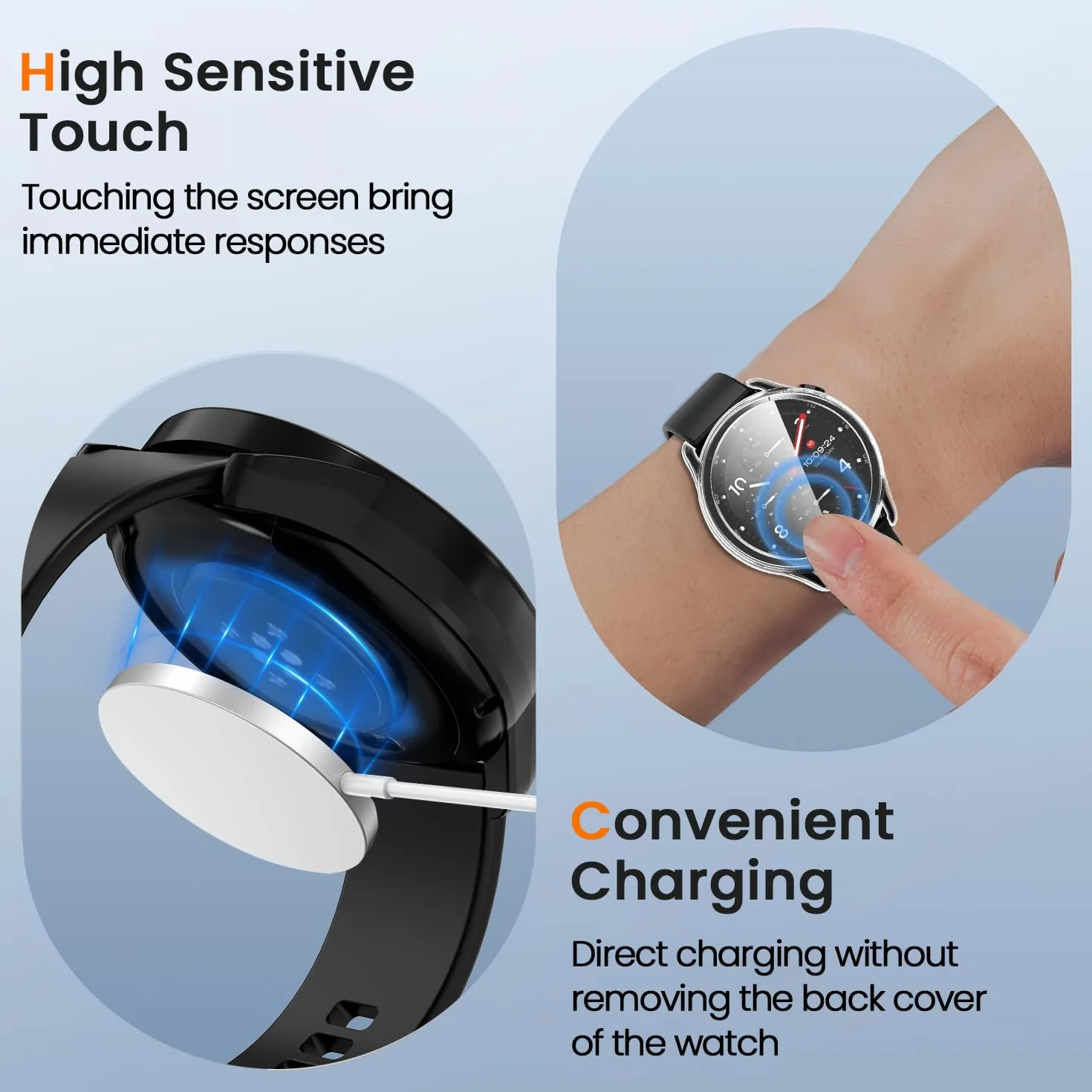 Ivoler Etui + Folie Ochronne Xiaomi Watch S5 46mm TPU 2 Przezroczyste 1 Czarny