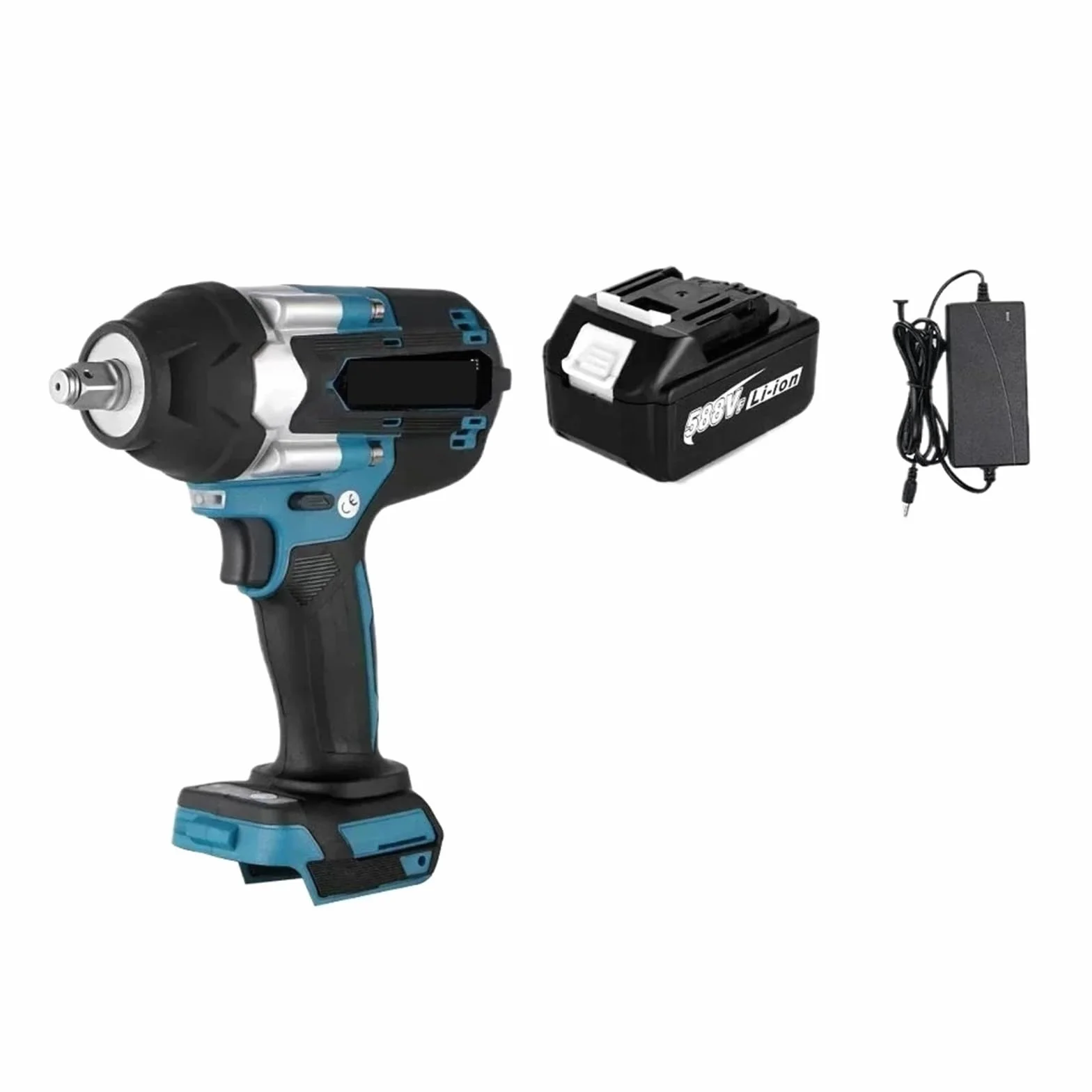 Klucz udarowy 1800N.M Bezszczotkowy Elektryczny Klucz Udarowy Z Akumulatorem 588VF 1/2" Klucz Akumulatorowy Elektronarzędzie Do Akumulatora 18V(1 Battery)