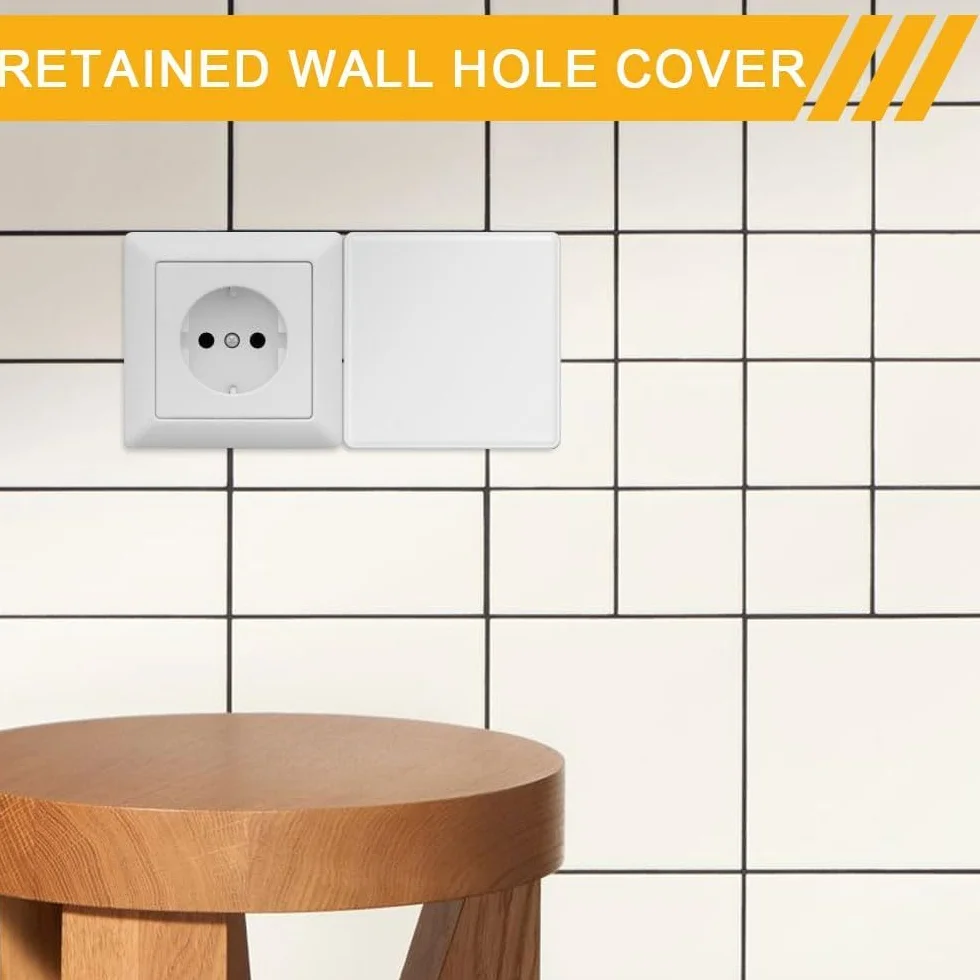 Osłona zaślepek podtynkowych, 4 sztuki, 86 x 86 mm, biała, z tworzywa sztucznego, podtynkowa, osłona włącznika światła, do nieużywanych gniazd lub przełączników (4)