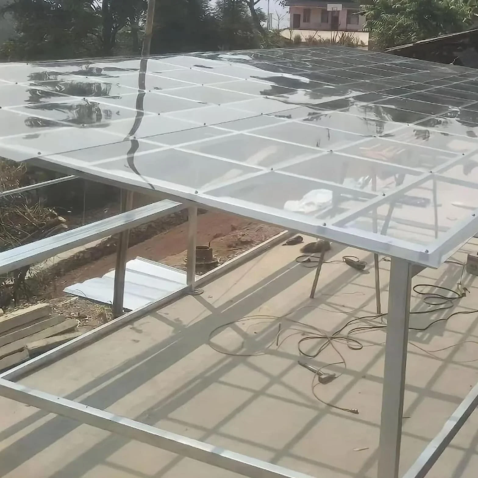 Plastikowe pokrycie dachowe, przezroczysty panel dachowy szklarni, odporny na warunki atmosferyczne, arkusz z tworzywa sztucznego, do zadaszenia zewnętrznego, wiata, zimna rama, przezroczysty i