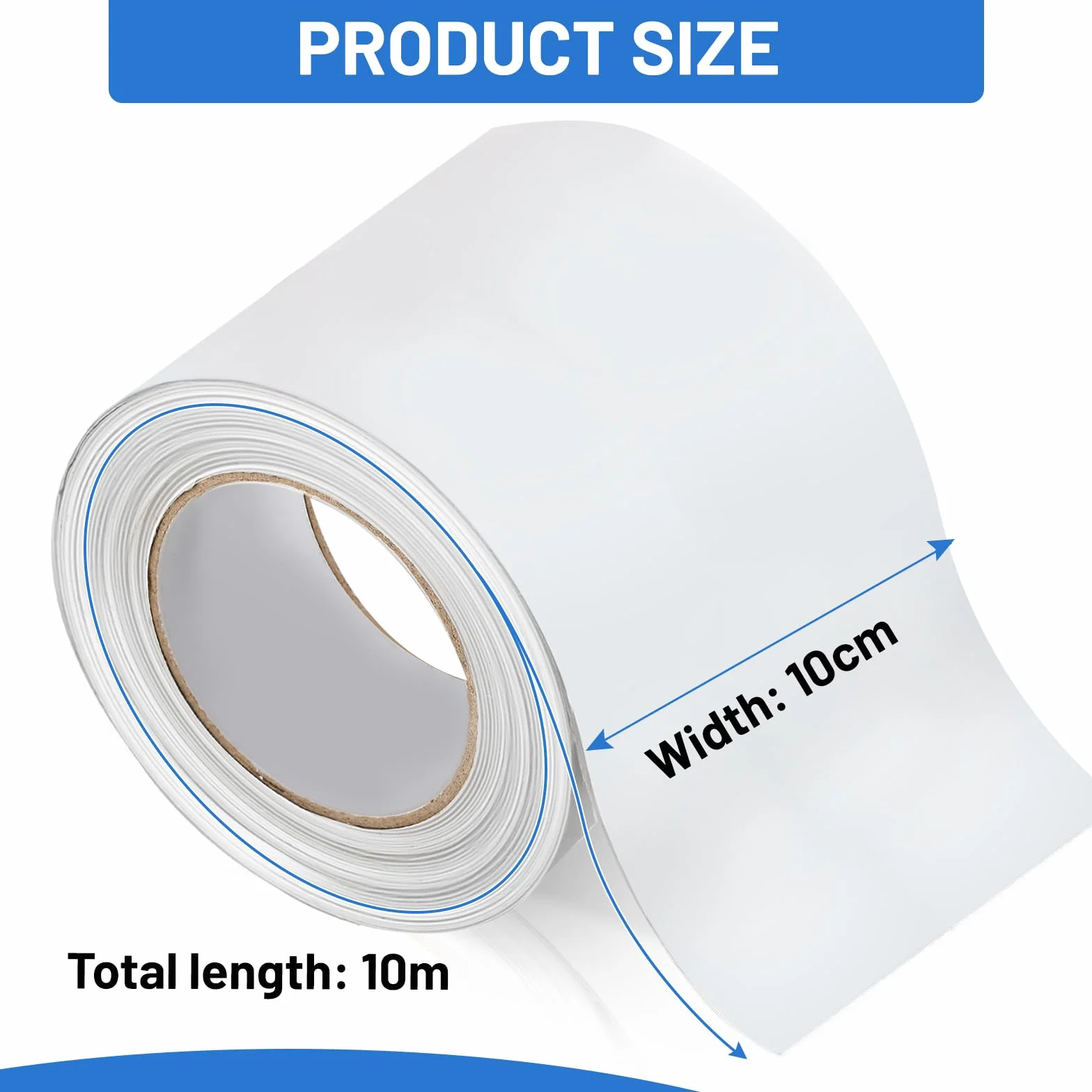 DBREAKS Biała taśma wodoodporna butylowa, taśma uszczelniająca 10 cm x 10 m, wzmocniona taśma butylowa EPDM, samoprzylepna taśma butylowa, super wodoodporna taśma z gumy butylowej, taśma etancheitowa
