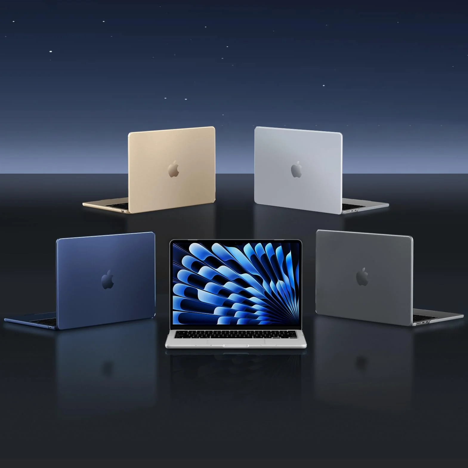 FINTIE Etui kompatybilne z MacBook Air 13,6 cala M5 M4 M3 M2 (2026/2025/2024/2022) - [Ultracienkie i matowe wykończenie] Lekkie etui zapobiegające odciskom palców, matowe światło gwiezdne