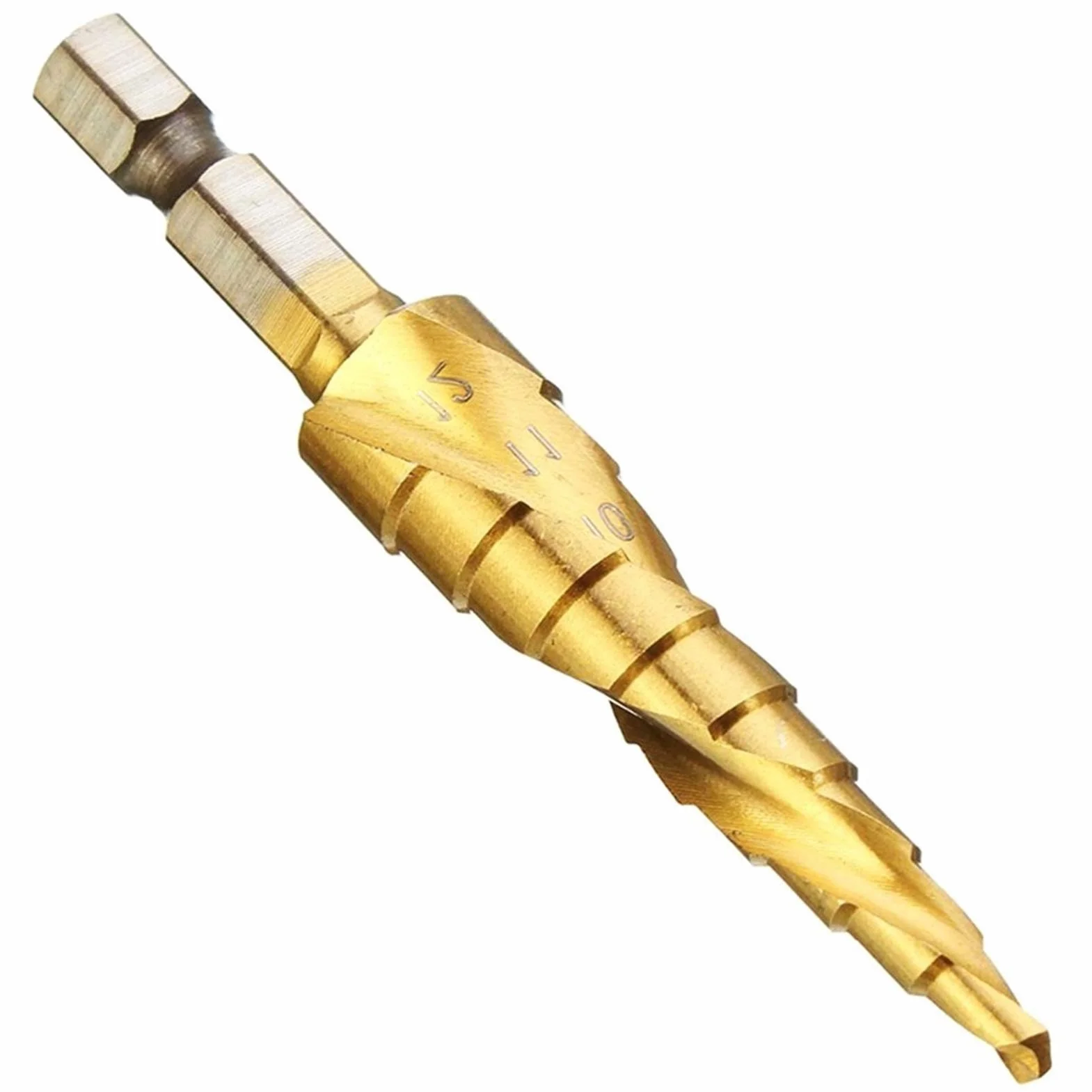 Wiertło stopniowe Wiertło stopniowe pokryte tytanem 4-12/20/32mm Wiertło do drewna HSS Wiertło do metalu z chwytem sześciokątnym Wycinak otworów Wiertło rdzeniowe (Kolor: 4 32 mm) (zestaw 4 12 20 32