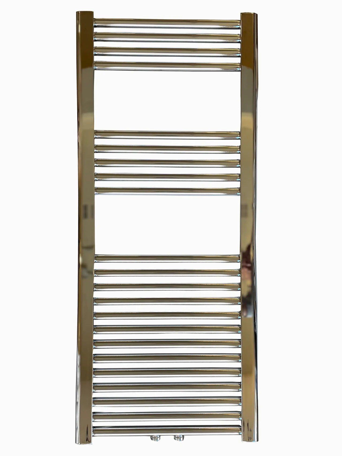 Grzejnik łazienkowy LIDYA wysoki połysk chrom 300 x 1200 mm. Prosty z przyłączem środkowym suszarką do ręczników ogrzewacz na ręczniki