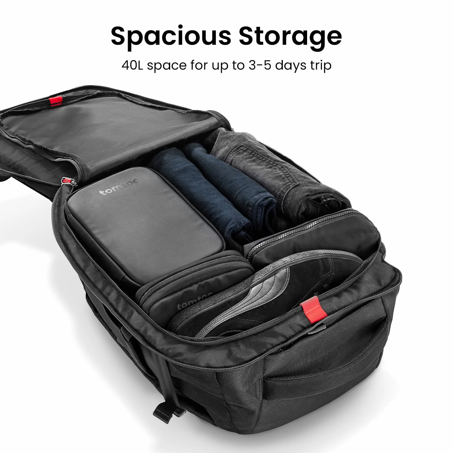 Tomtoc Plecak podróżny 40L TSA Bagaż podręczny Laptop 15,6-17 cali Wodoodporny