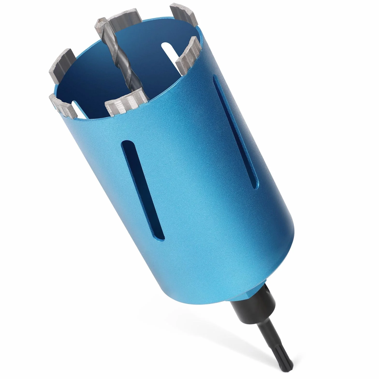 M22 diamentowa korona Ø 102 mm długość całkowita 200 mm, wiertło rdzeniowe Turbo z adapterem SDS Plus 110 mm, diamentowa piła do betonu, płyty pumeksu wapiennego | Profesjonalne wiertła turbo 10 mm, otwornica na sucho i na mokro, do betonu, muru, kamienia