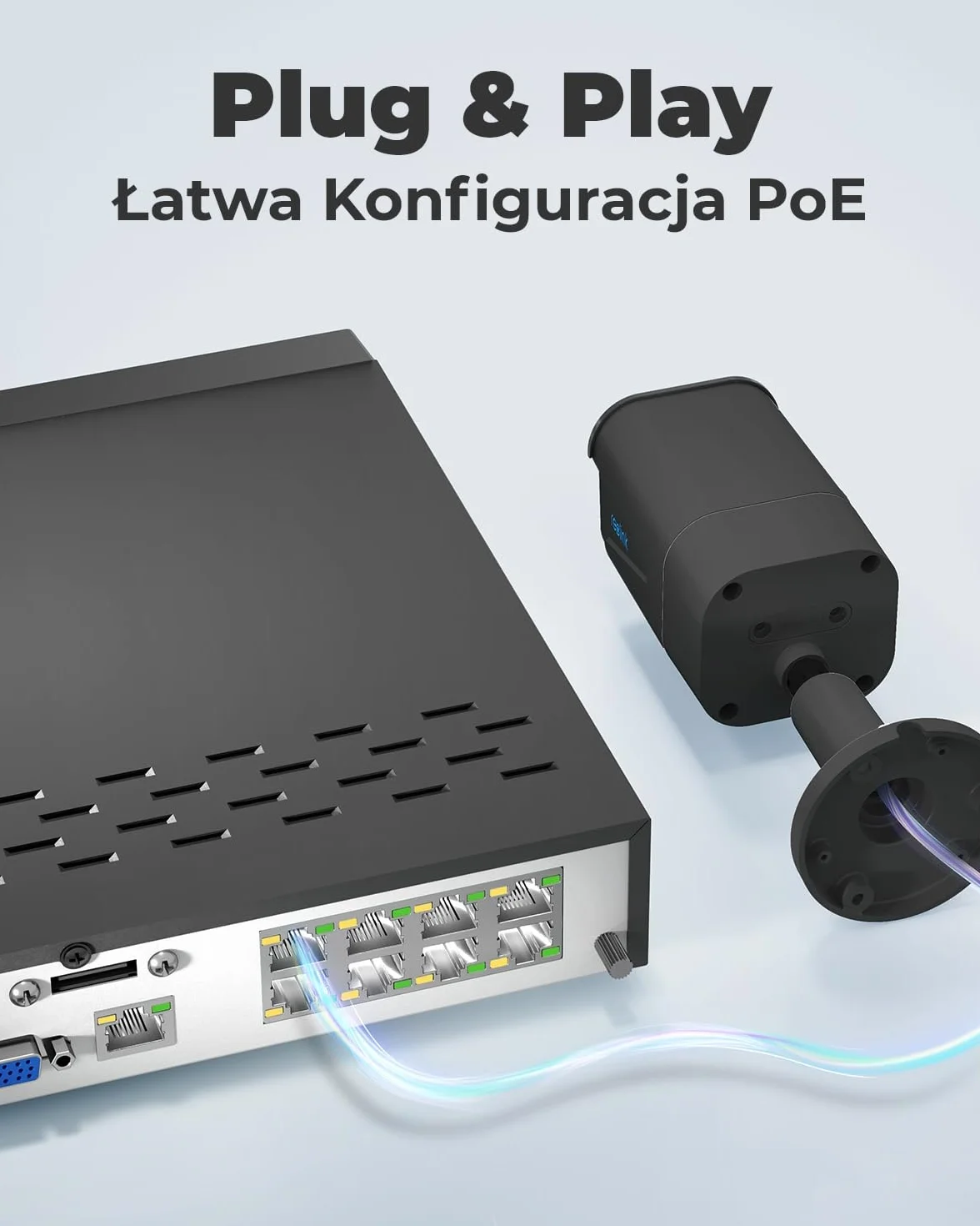 Reolink System kamer monitoringu 4K PoE, 4 szt. Wykrywanie osób/pojazdów 8MP zewnętrzne kamery CCTV IP PoE NVR 8-kanałów z HDD 2 TB do nagrywania 24/7, Noktowizja, Audio, RLK8-800B4-A Czarny