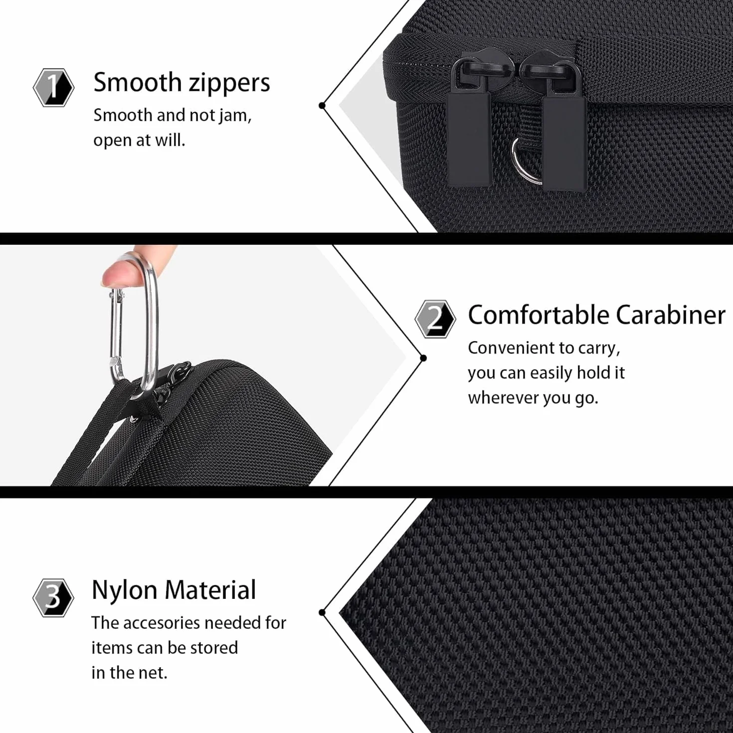 co2CREA Twarde etui podróżne do bezprzewodowego przenośnego głośnika Bluetooth Soundcore Motion 300 Hi-Res, tylko etui, Czarny, for Motion 300, Minimalistyczny
