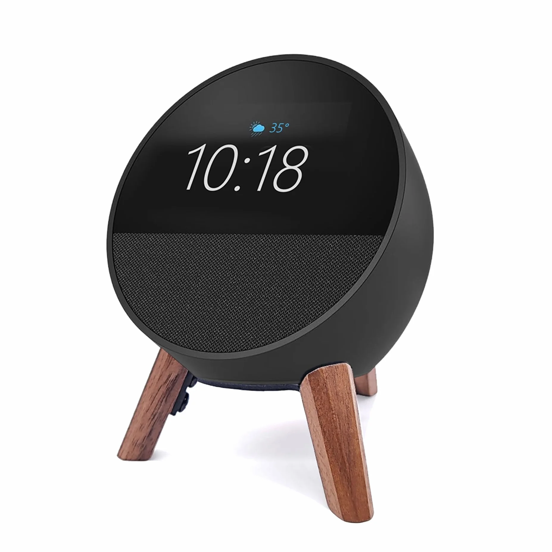 Drewniany stojak na Echo Spot 2024 inteligentny budzik uchwyt na statyw
