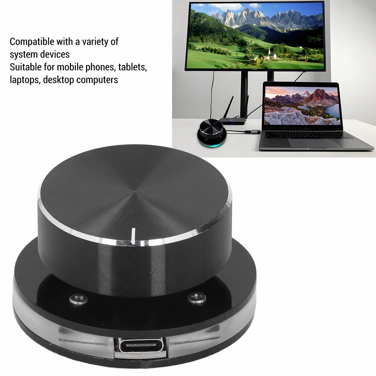 Sterncler Pokrętło Sterowania Głośnością USB z światłem RGB do Komputera Multimedia