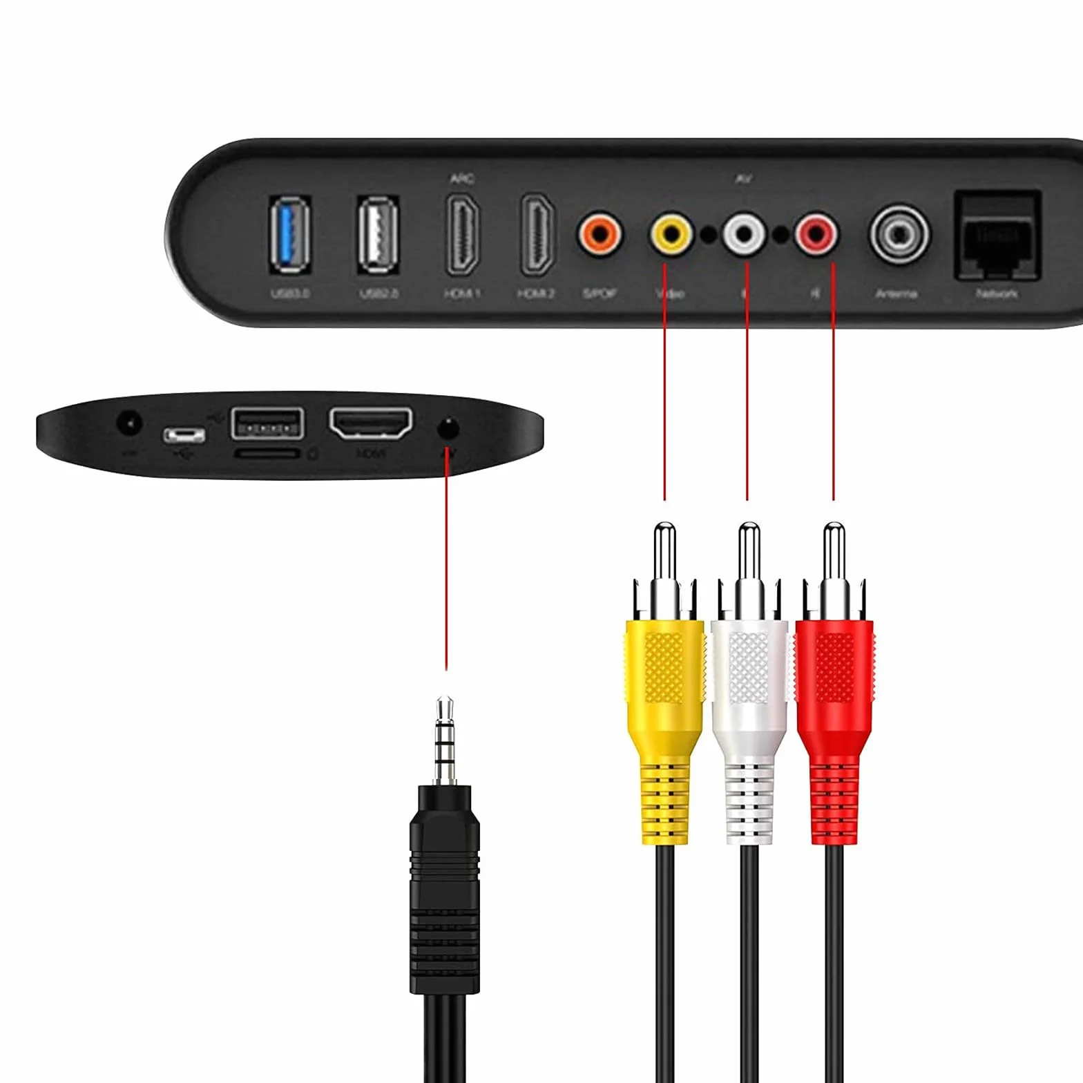 Kabel 3,5 mm na RCA AV, cinch na jack 3,5, 1 m