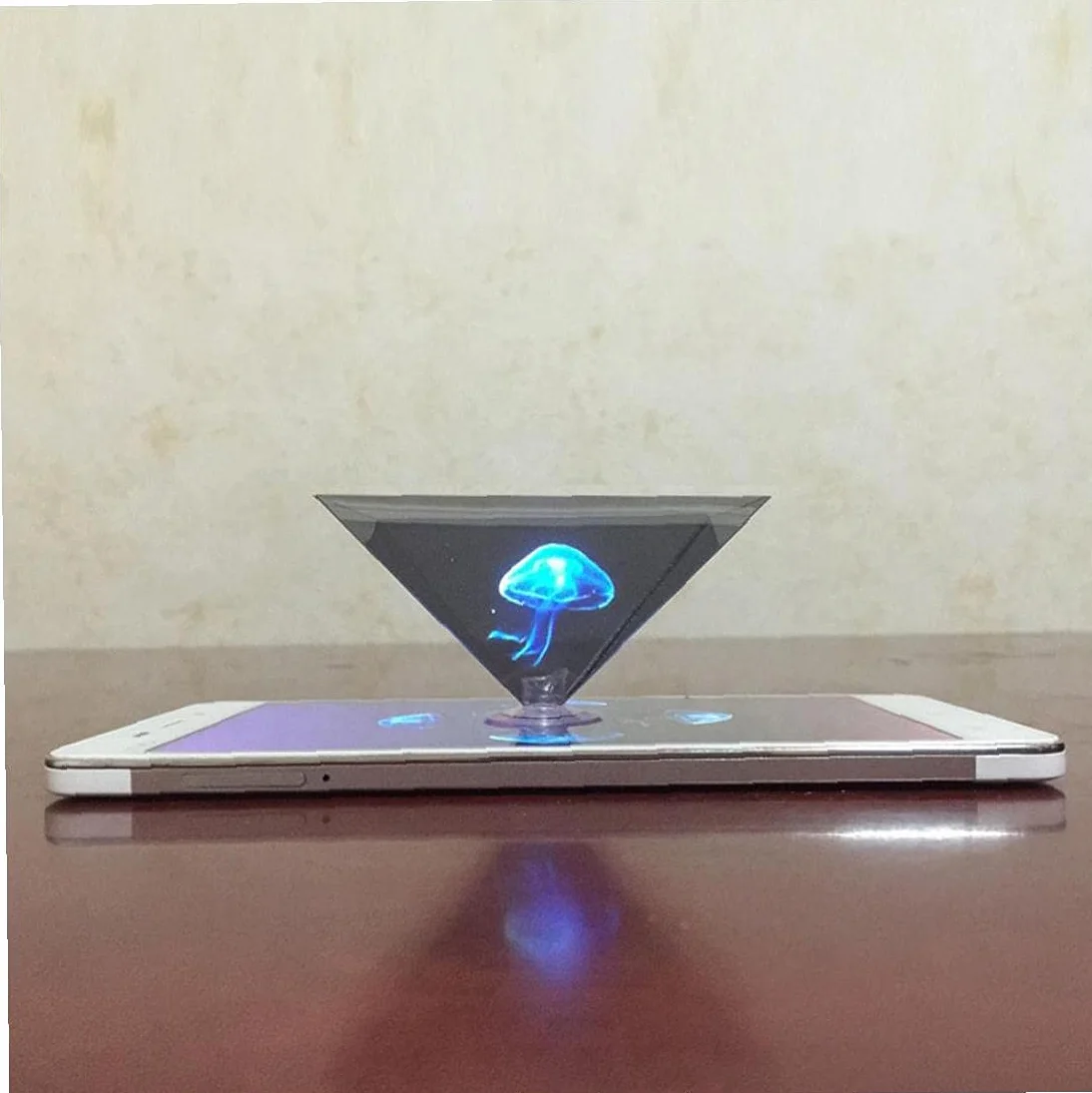 3D Hologram Piramida Wyświetlacz Projektor Smartfon Stojak Wideo Uchwyt na Telefon 2 szt.