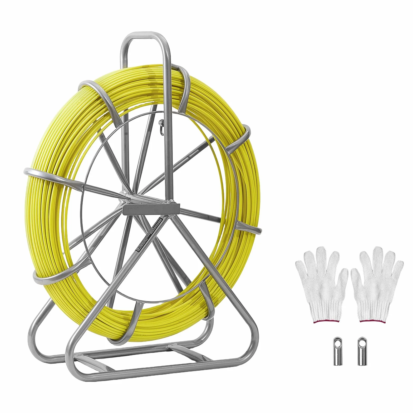 VEVOR Prowadnica kablowa 6,3 mm 152 metrów, kabel z włókna szklanego z pojemnikiem, wymienne zaciski, znak długości, narzędzia elektryczne, do montażu ściennego rury elektrycznej
