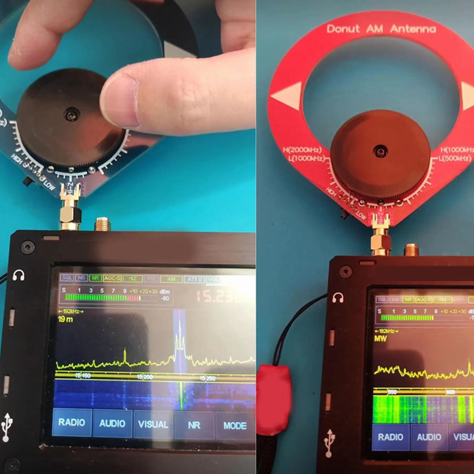 2 szt. Zestaw Nadawczo-odbiorczy o średniej Fali o Krótkiej Fali AM MW SW Mini Rings Transceiver Przenośna Mini Antena Pętlowa