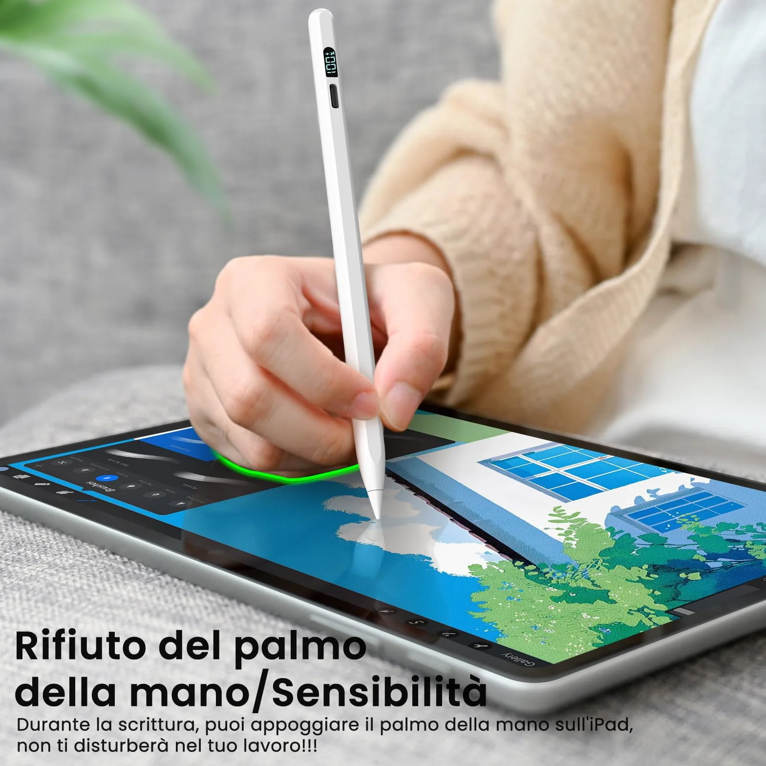 MEKO Pióro do Apple iPad 2018-2025, iPad Pen z wyświetlaczem LED, 3x szybkie ładowanie, kompatybilny z iPad 11 A16/10/9/8/7/6, Air 5/4/3/11''M2/M3, Pro 11/12.9/13 M4/M5, Mini 5/6