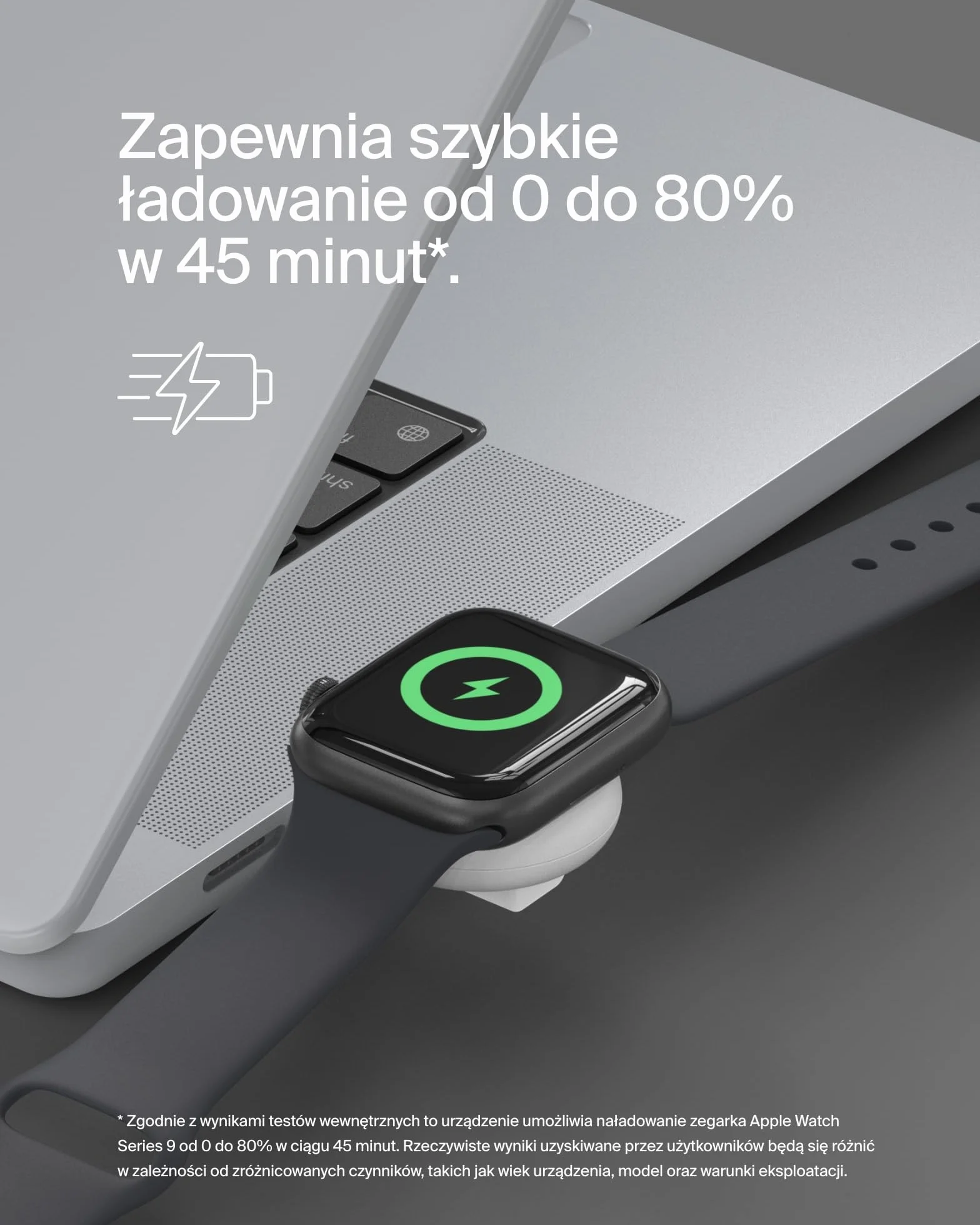 Belkin BoostCharge Przenośna ładowarka USB-C Apple Watch Series 10/9/8/7/Ultra biała