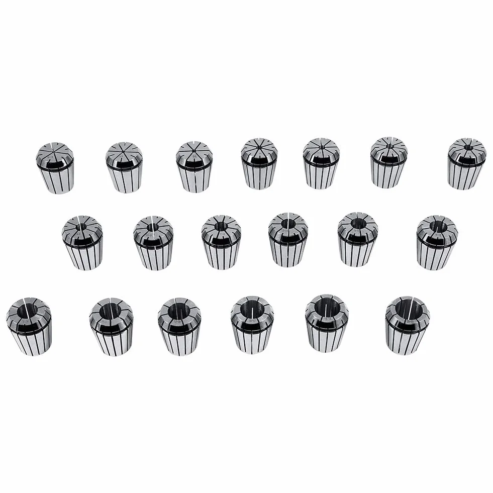 Zestaw tulei zaciskowych sprężynowych ER32 19 sztuk tuleje zaciskowe o wysokiej precyzji mocowania do grawerowania do frezarki CNC tokarka zakres mocowania od 2mm do 20mm