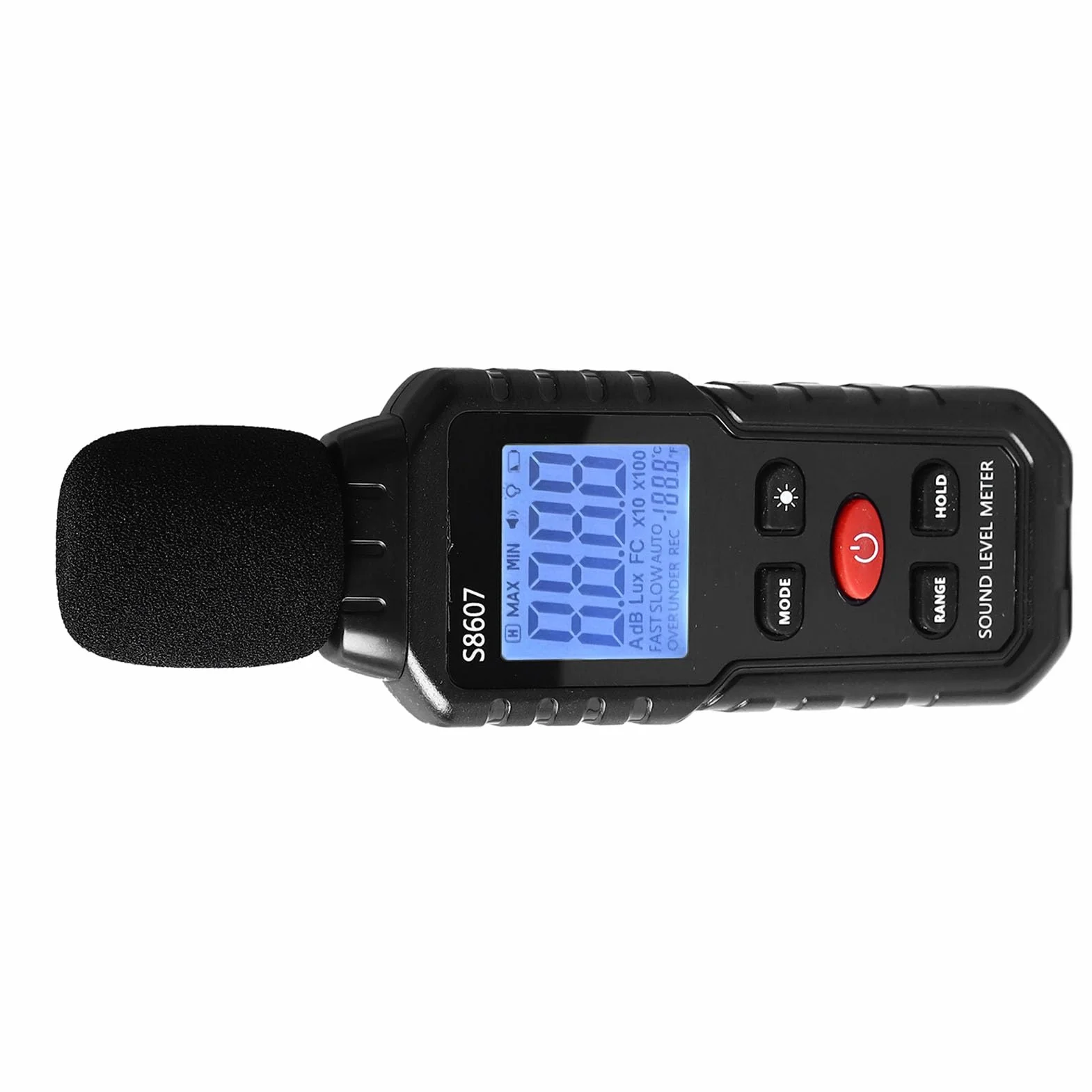 Miernik Decybeli S8607, Cyfrowy Miernik Poziomu Dźwięku 30 do 130 DB Urządzenie do Pomiaru Hałasu, Przenośny Miernik SPL Hałasu w Decybelach