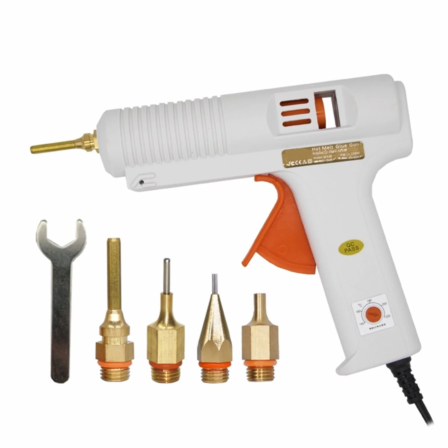 150W pistolet do klejenia na gorąco 1 mm średnica długa dysza 1,3 mm małe otwarcie 1,3 mm narzędzia do naprawy rękodzieła DIY pistolet do klejenia