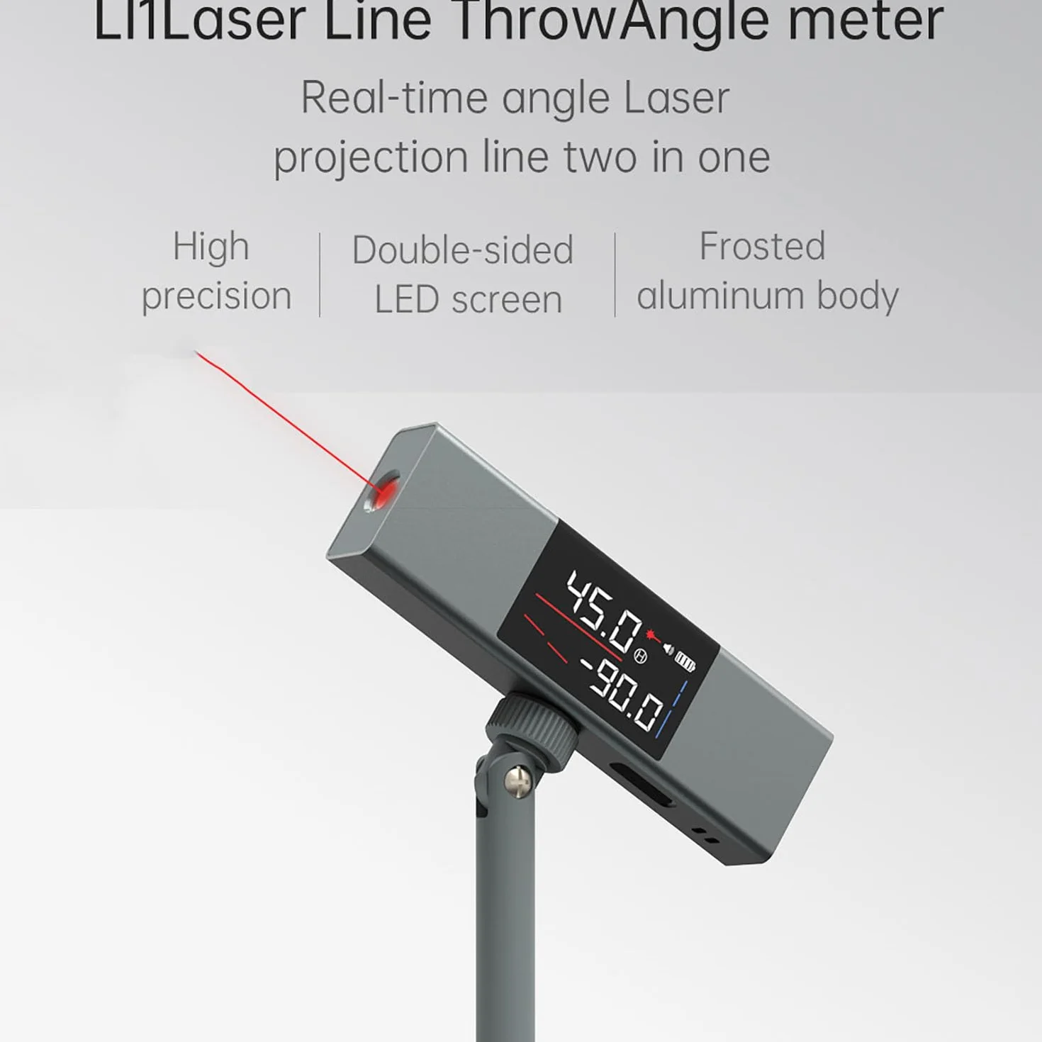Linijka Laserowa Do Pomiaru Kąta, Cyfrowy Kątomierz Z Dwustronnym Ekranem LED I Uchwytem, Precyzyjny Pomiar Kąta W Przemyśle Samochodowym, Stolarskim, Budowlanym, Wiertarskim I Murarskim.