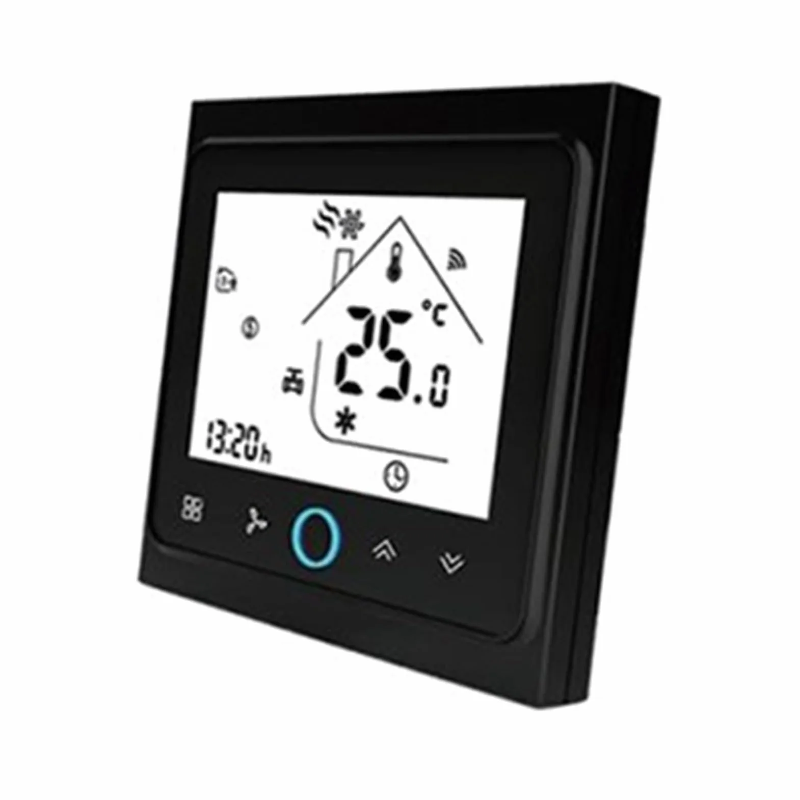 Inteligentny termostat pokojowy WiFi dotykowy Temperatura Pilot zdalnego sterowania Ogrzewanie Klimatyzacja Termostat Informacja O ZgodnośCi(BAC002-4-Black-Wifi)