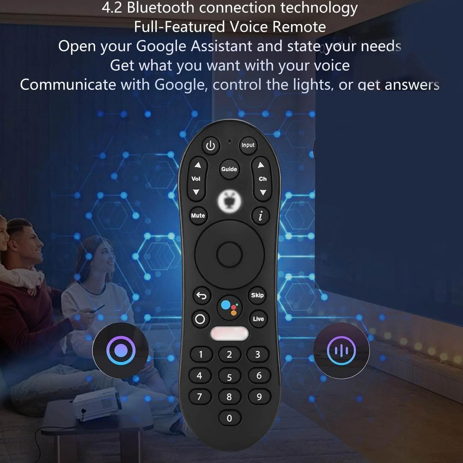 Elprico Uniwersalny Pilot Głosowy Tivo Stream 4K, Sterowanie Mocą i Głośnością dla Android TV