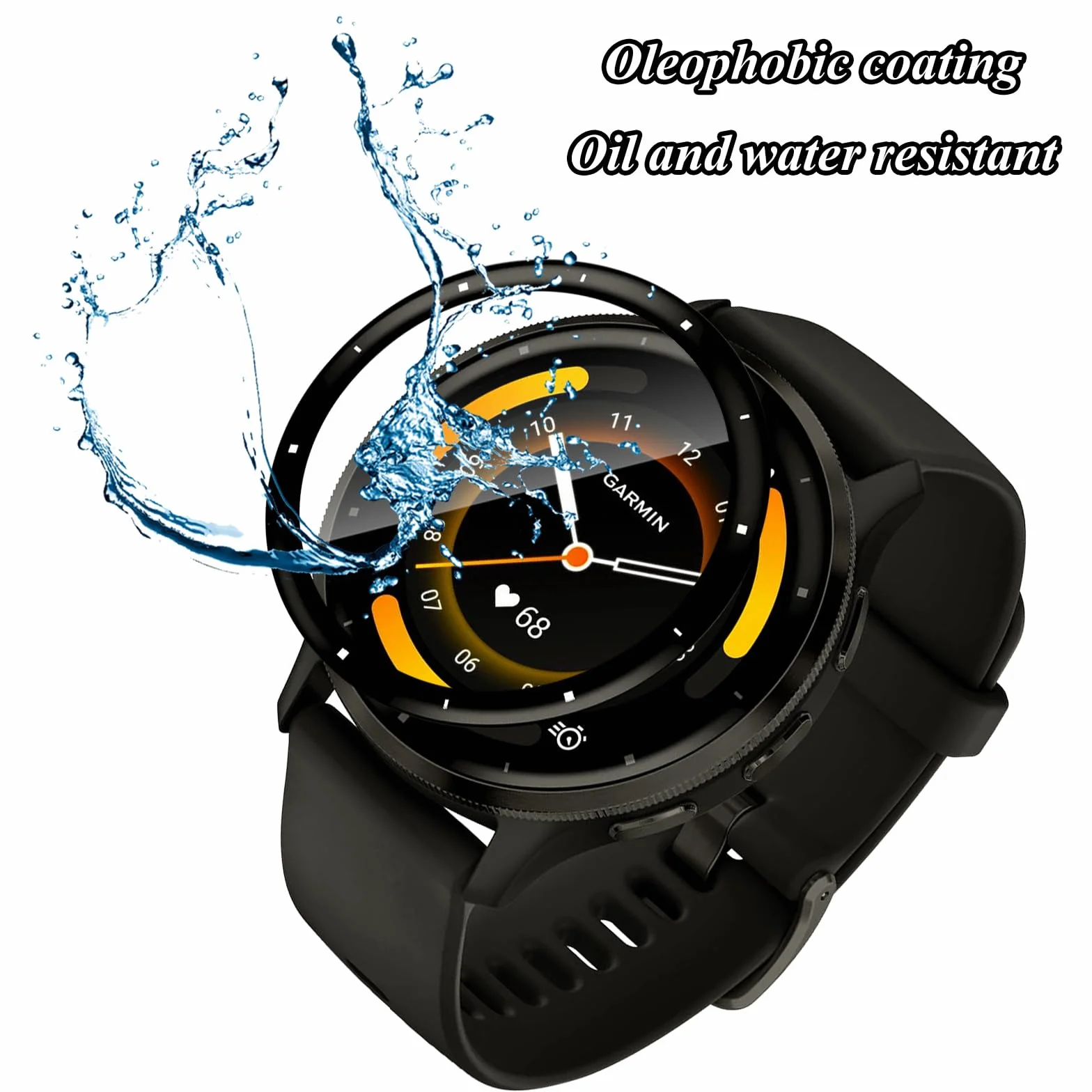 [4 sztuki ochraniacz ekranu kompatybilny z Garmin Venu 3 45 mm, pełne pokrycie 3D, twardość 9H, odporna na zarysowania, bez pęcherzyków powietrza, folia ochronna HD