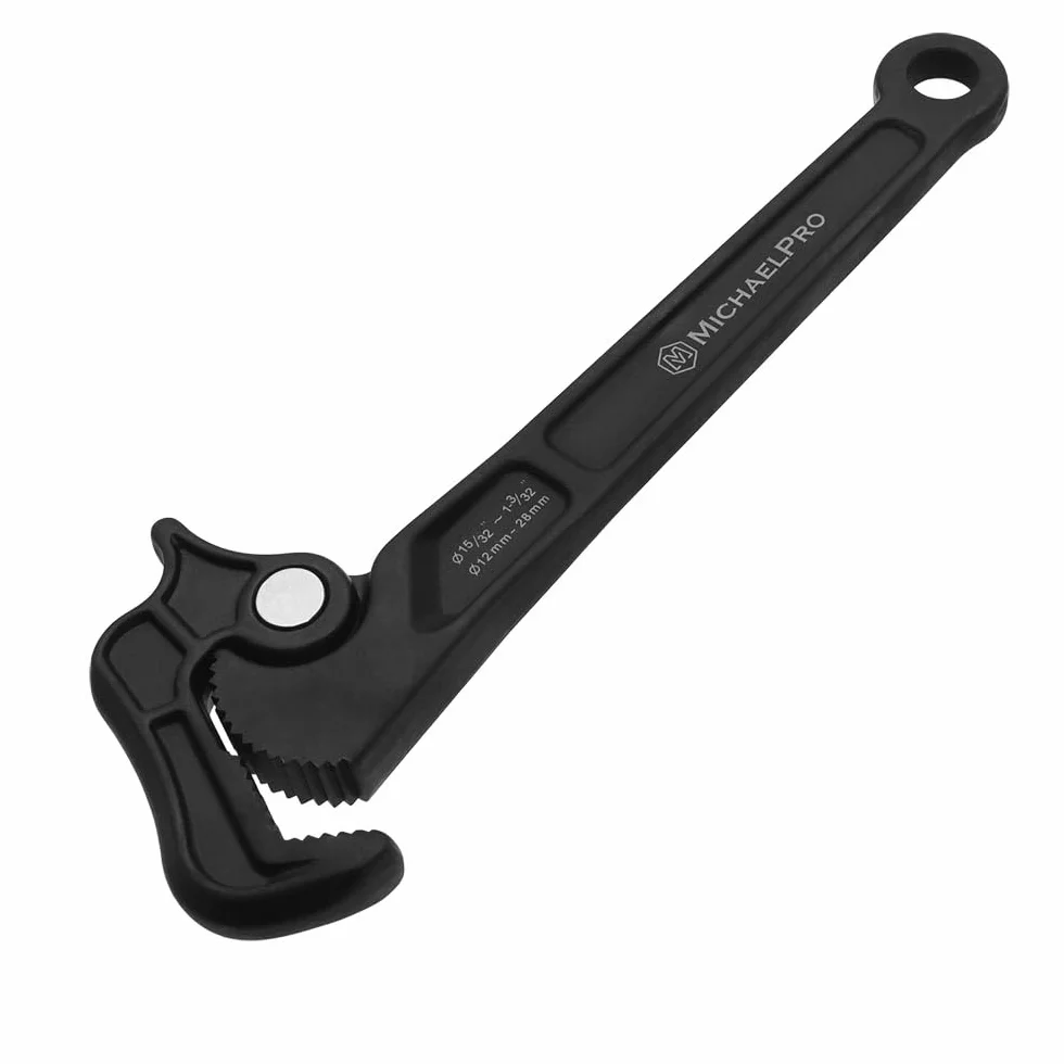 MichaelPro Samoregulujący klucz do rur, 28-calowy klucz wielofunkcyjny, regulowany klucz hydrauliczny, średnica zacisku do 28 mm, klucz regulacyjny z głowicą obrotową