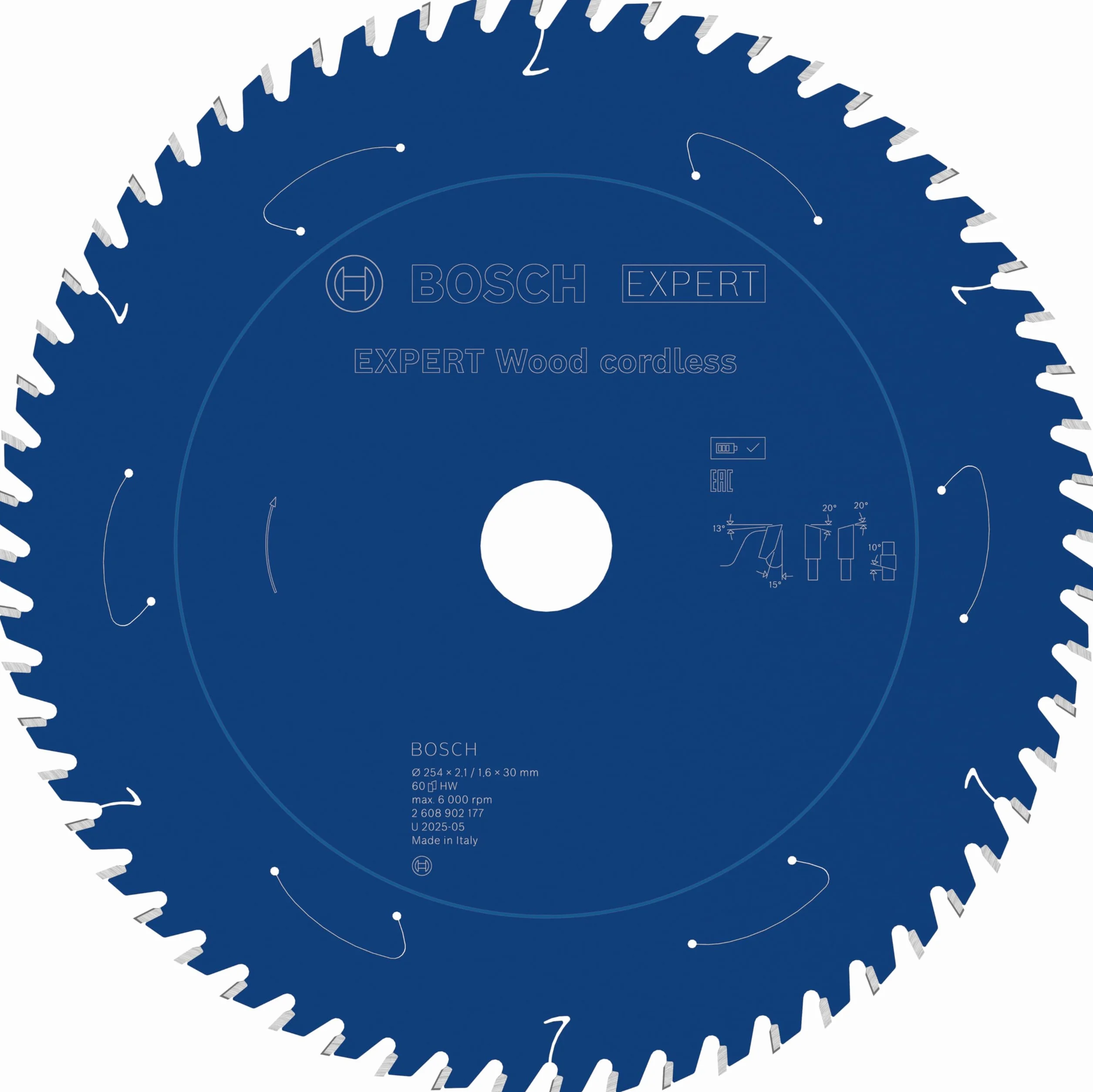 Bosch 1x Tarcza pilarska EXPERT Wood cordless (do Miękkie drewno, Ø mm, Professional Akcesoria Bezprzewodowa stołowa pilarka tarczowa)