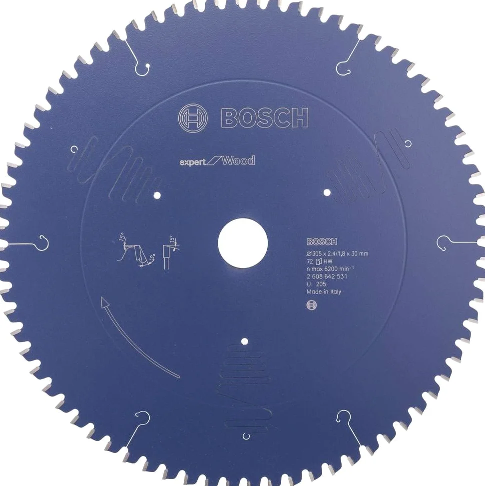 Bosch 2 608 642 531 305mm 1szt. Ostrze do piły tarczowej (Drewno, 30,5 cm, 3 cm, 1,8 mm, 2,4 mm, ATB (fazowanie przemienne))
