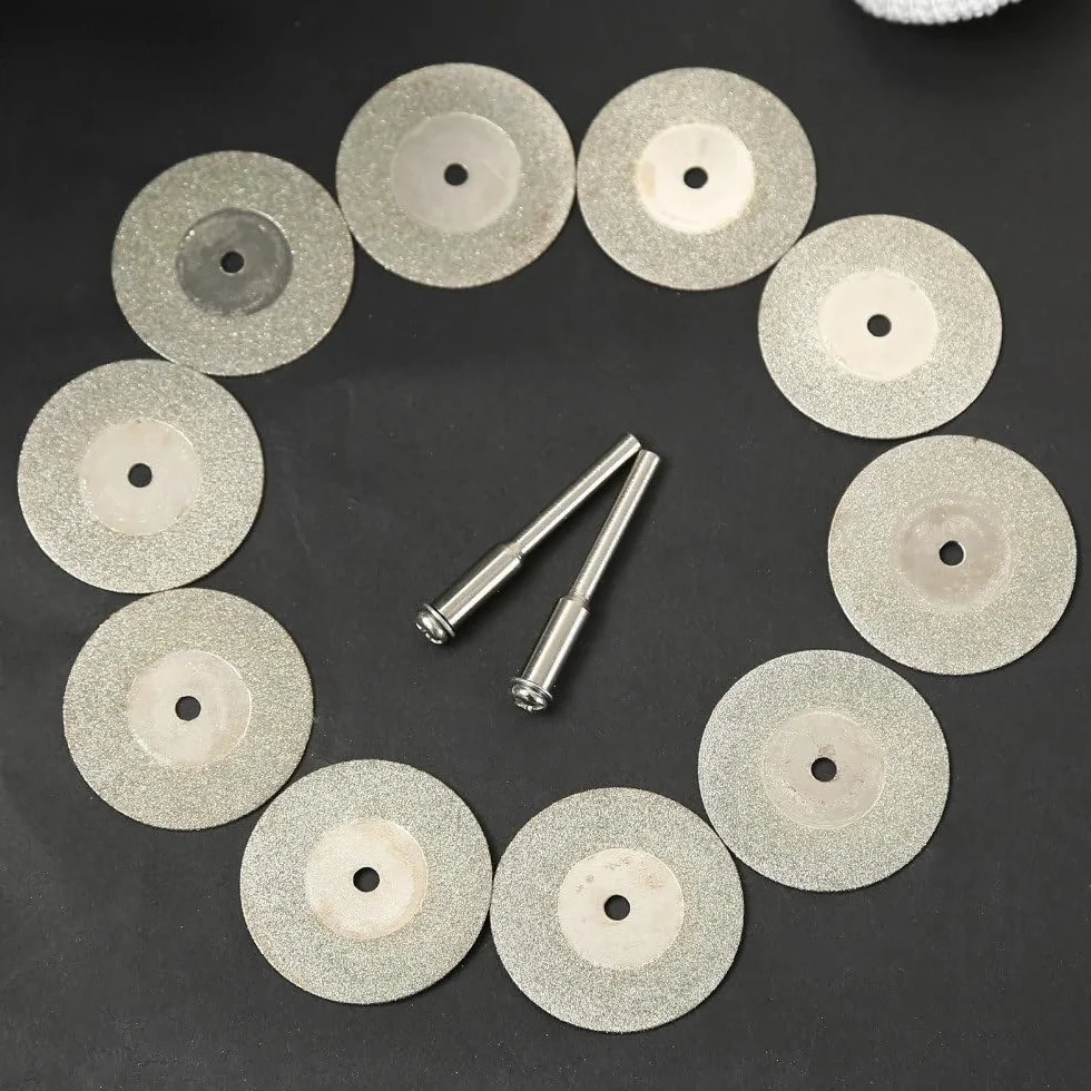 Diamentowe brzeszczoty do pił, 10 szt. mini brzeszczotów do piły tnącej + 2 trzpienia łączącego, 30 mm brzeszczot wiertarki obrotowej