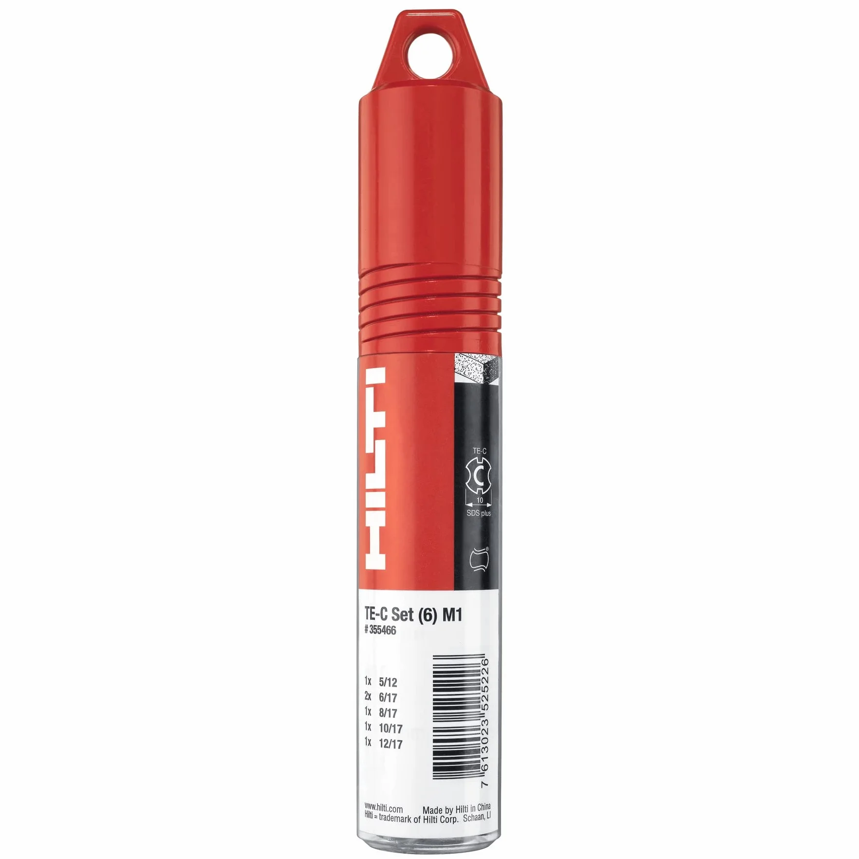 Hilti 2224211 Zestaw 6 wierteł spiralnych M1 do TE-C SDS Plus (1x5/12, 2x6/17, 1x8/17, 1x10/17, 1x12/17, 1x12/17, akcesoria do wiertarek)