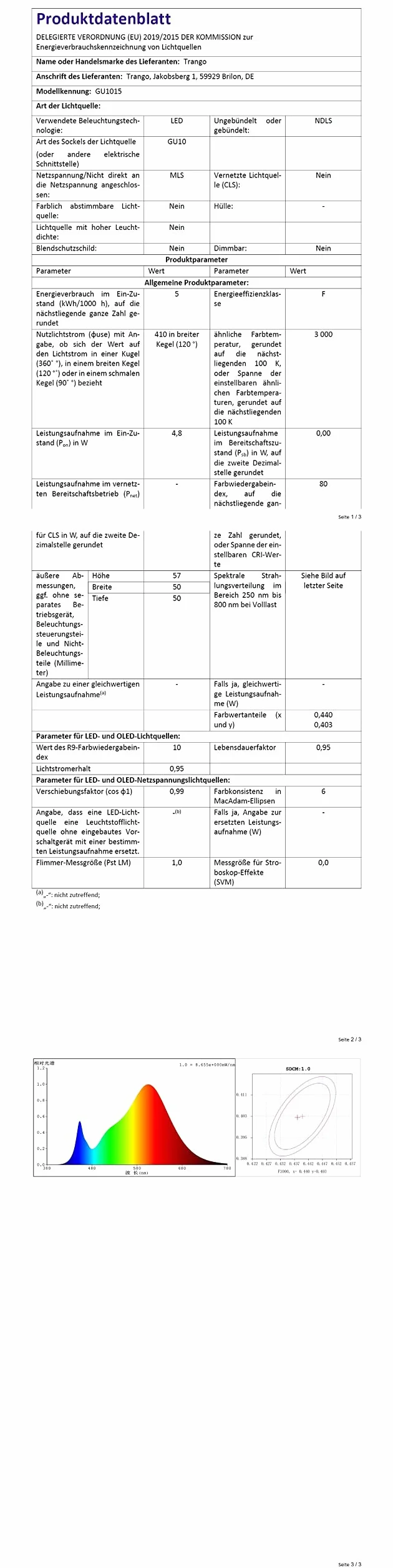 Trango Lampa wtykowa LED 11-046 w kolorze białym ze szklanym kloszem, lampka nocna z wtyczką wraz z 1 x GU10 3000 K ciepła biel żarówka LED i przełącznik ON/OFF lampka do czytania, lampa ścienna,