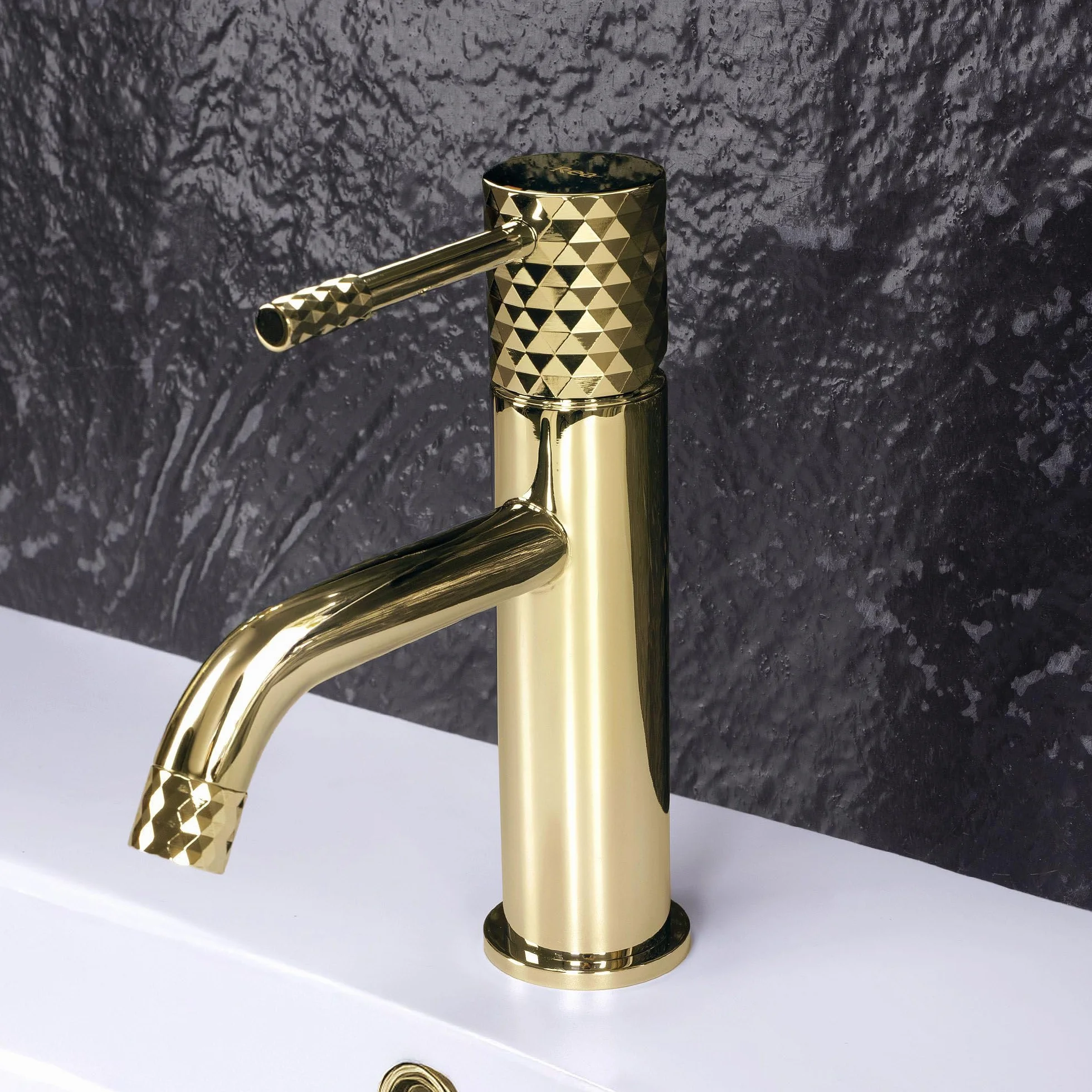 Rea - Bateria Umywalkowa Łazienkowa Lungo Diamond Niska, Mosiądz, Głowica Ceramiczna