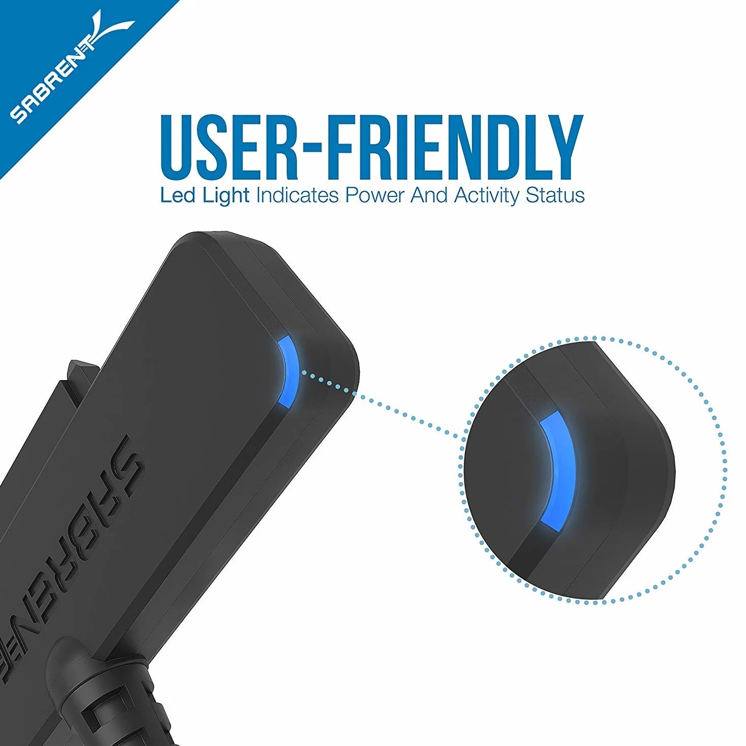 SABRENT szybki adapter dysku SSD USB-C 3.2 x 2, USB-C na SATA, 6.3 cm, konwerter kabli, obsługuje UASP SATA I II III, kompatybilny z wszystkimi 2,5 SAT