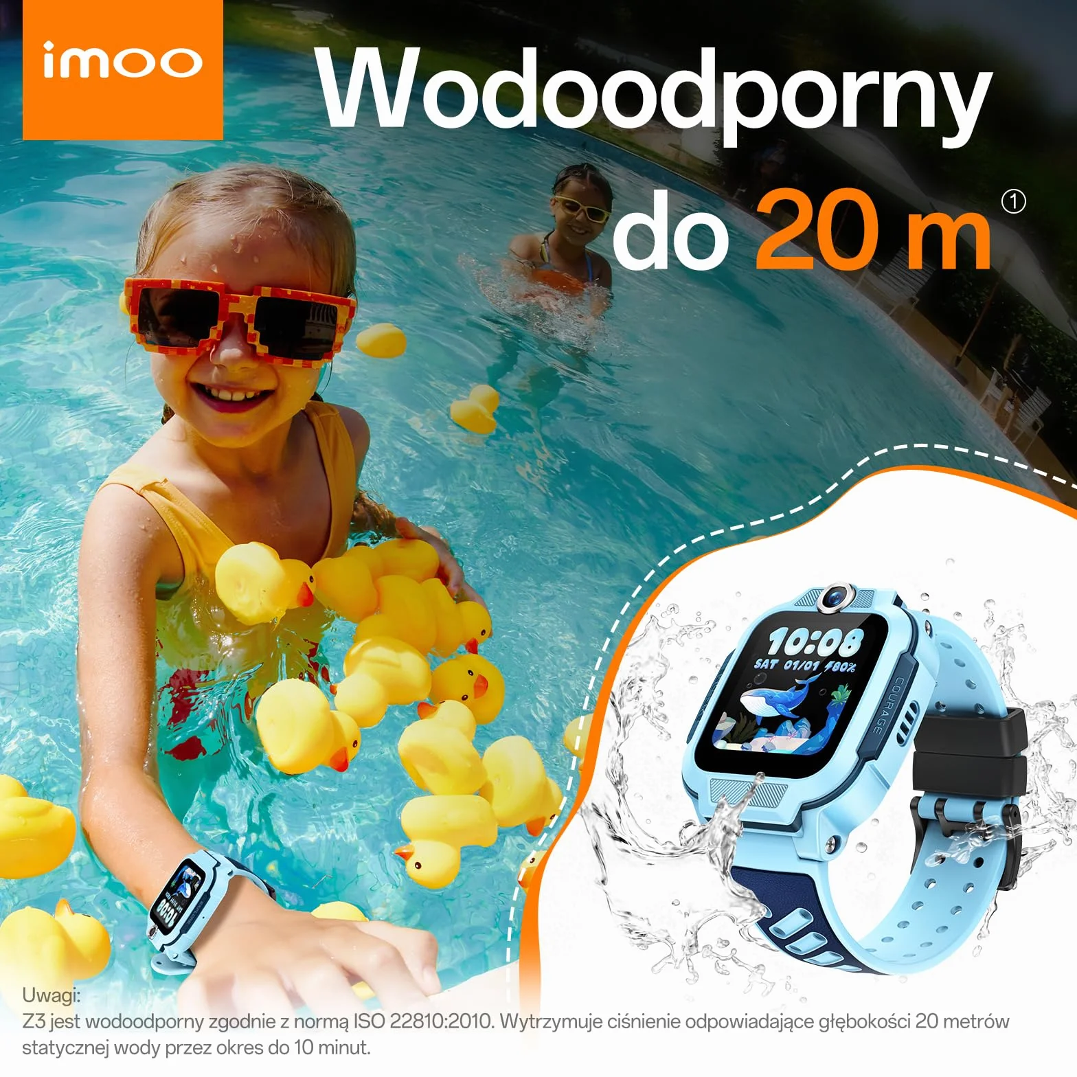 imoo Z3 Smartwatch dla Dzieci 4G GPS Wodoodporny 20m Pamięć 8GB Niebieski