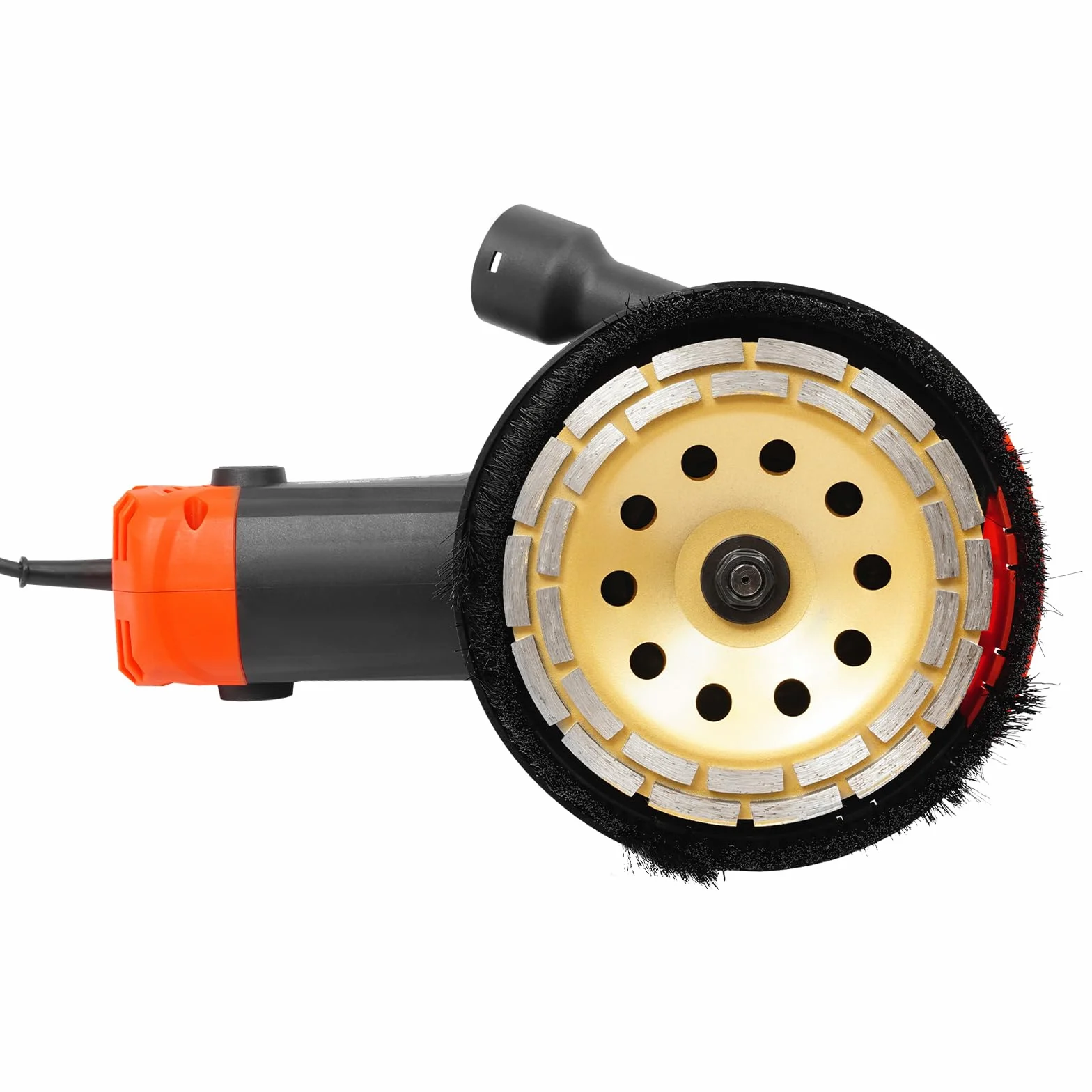 Szlifierka do betonu, frezarka remontowa, zestaw 180 mm, 5000 W, szlifierka kątowa z osłoną przeciwpyłową, z regulacją prędkości obrotowej 1-6 biegów, do szlifowania ścian cementowych, podłóg