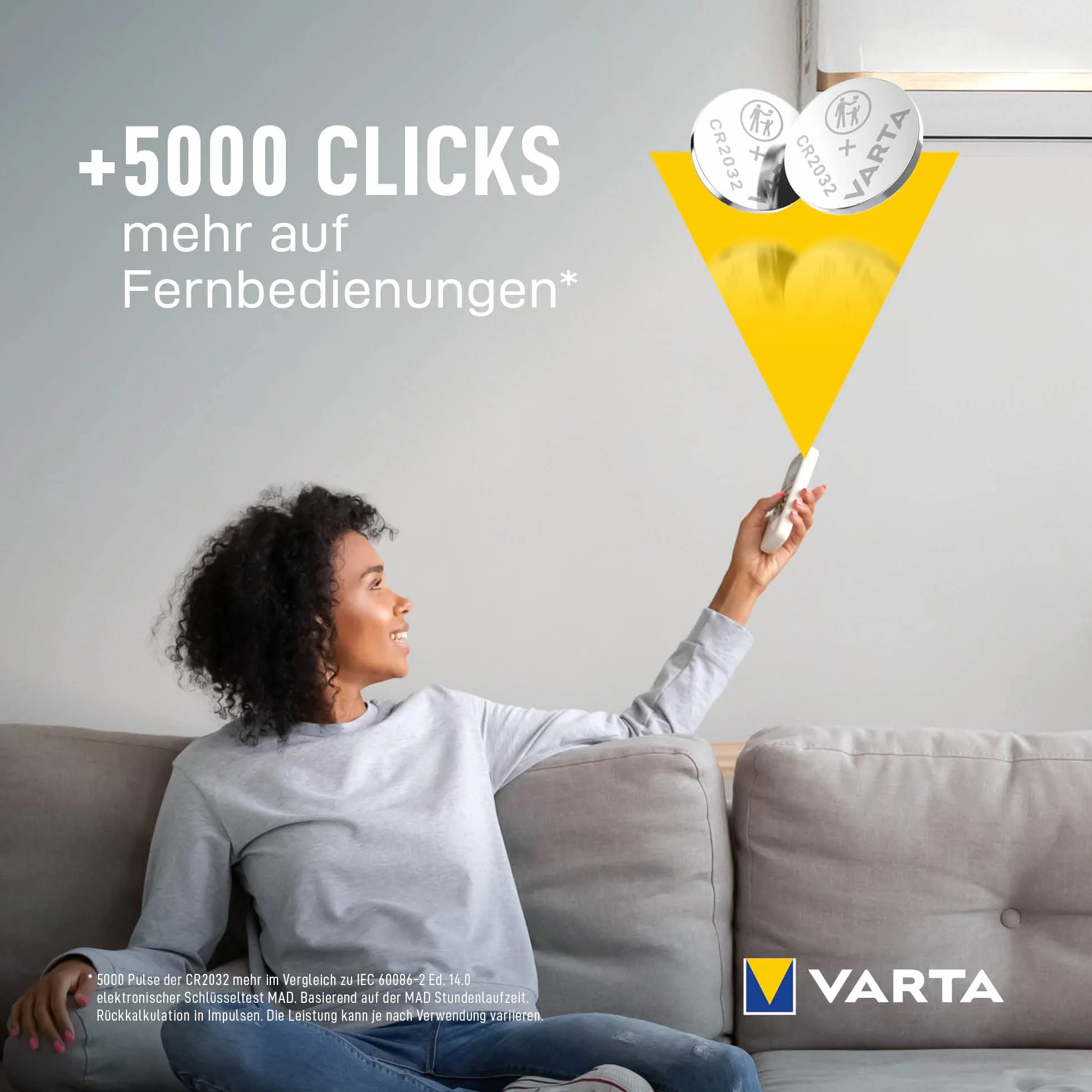 VARTA Baterie Guzikowe CR2032, opakowanie 5 szt., Power on Demand, Lithium Coin, 3V, opakowanie zabezpieczone przed dziećmi, do małych urządzeń elektronicznych - pilotów, wag