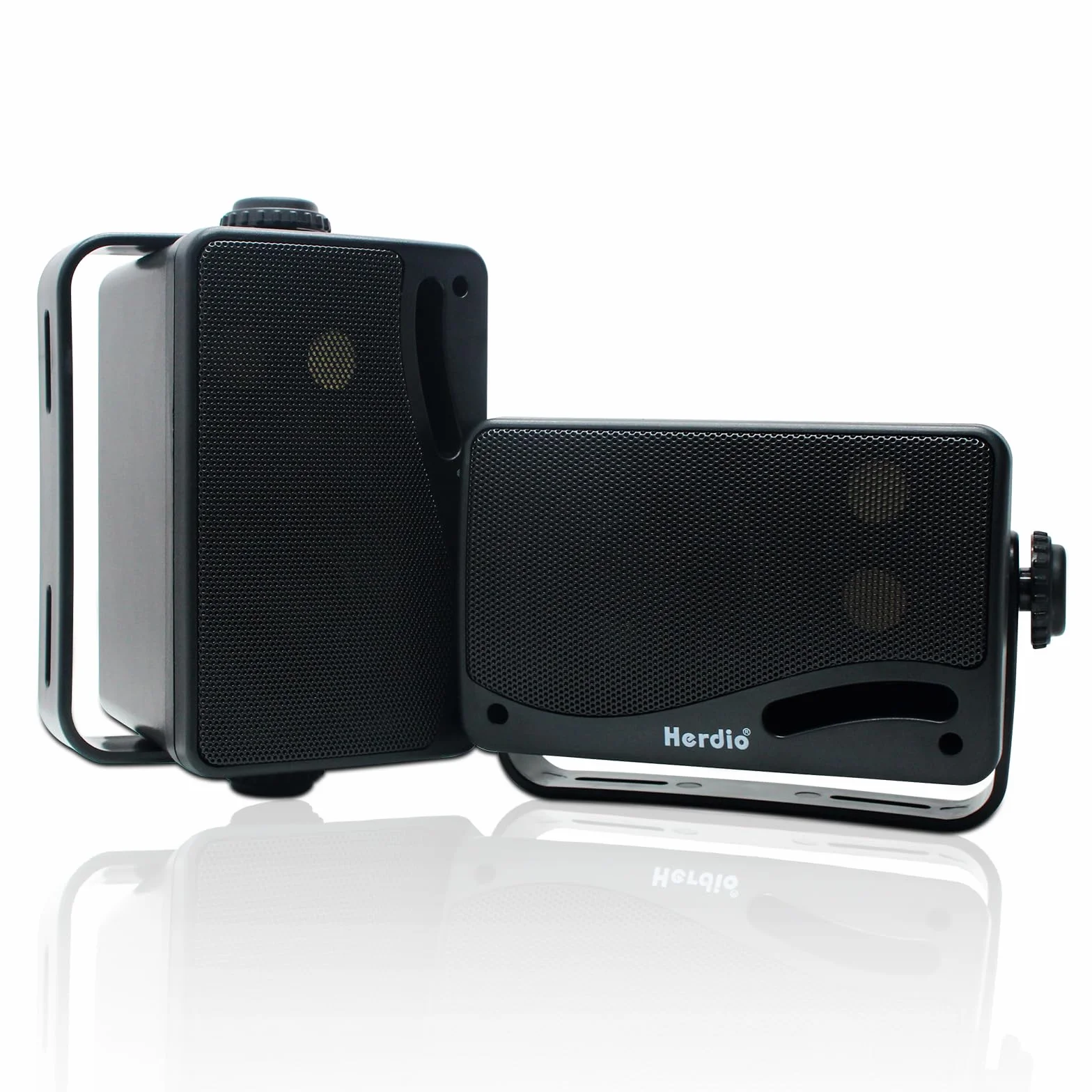 Herdio Głośnik zewnętrzny Bluetooth 3,5" 3-drożny 200 W wodoszczelny, odporny na warunki atmosferyczne do użytku na zewnątrz patio ogród taras łódź restauracja (1 para'