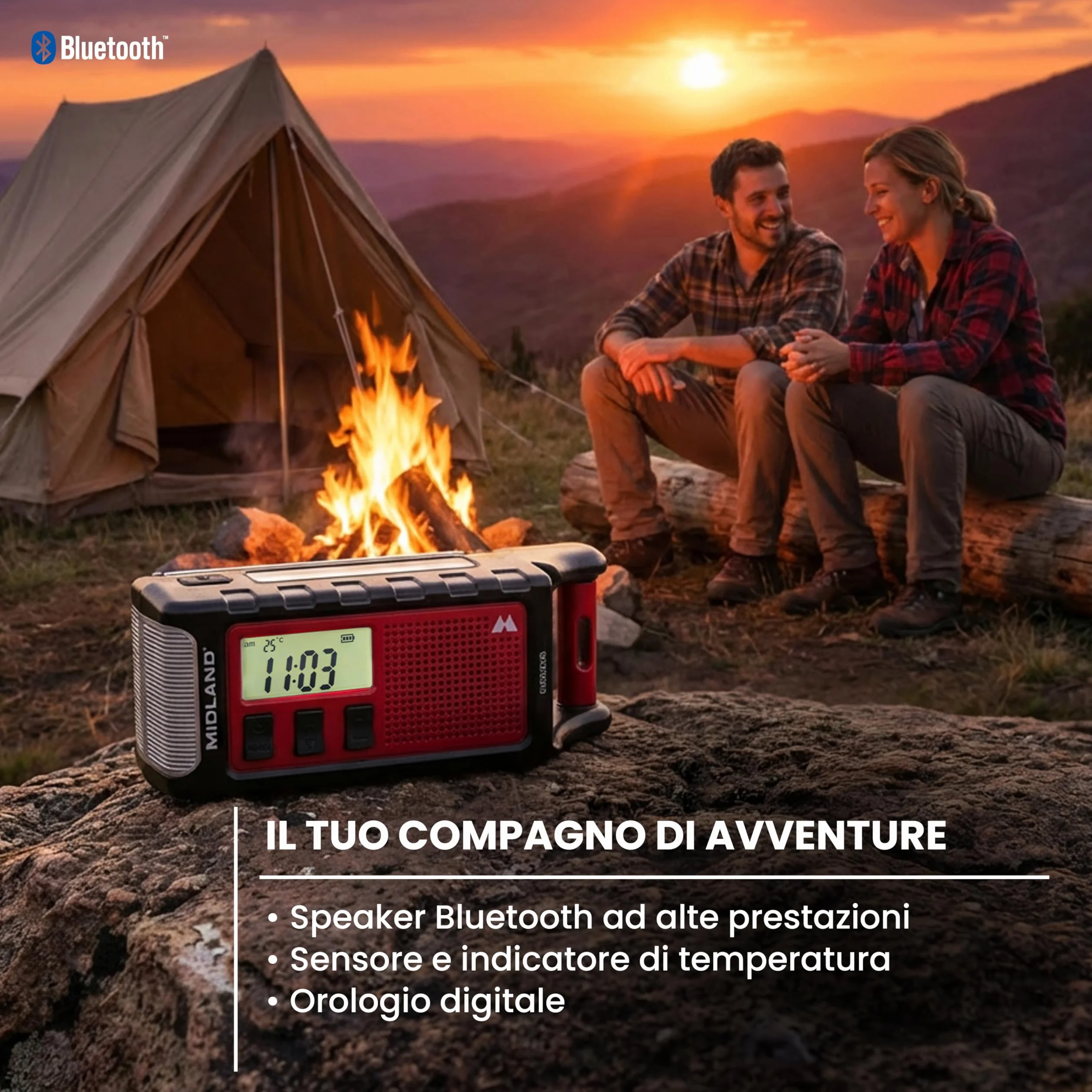 Midland ER300 Pro radio awaryjne AM/FM z baterią USB-C 10000 mAh Bluetooth