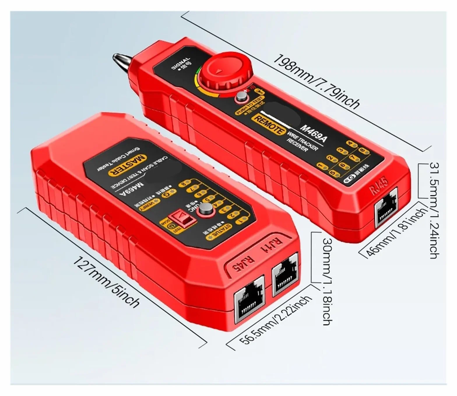 Inteligentny tester kabli sieciowych RJ45 RJ11, LAN, lokalizator przewodów, odbiornik, narzędzie elektryczne do naprawy sieci Testy transmisji(Standard version)