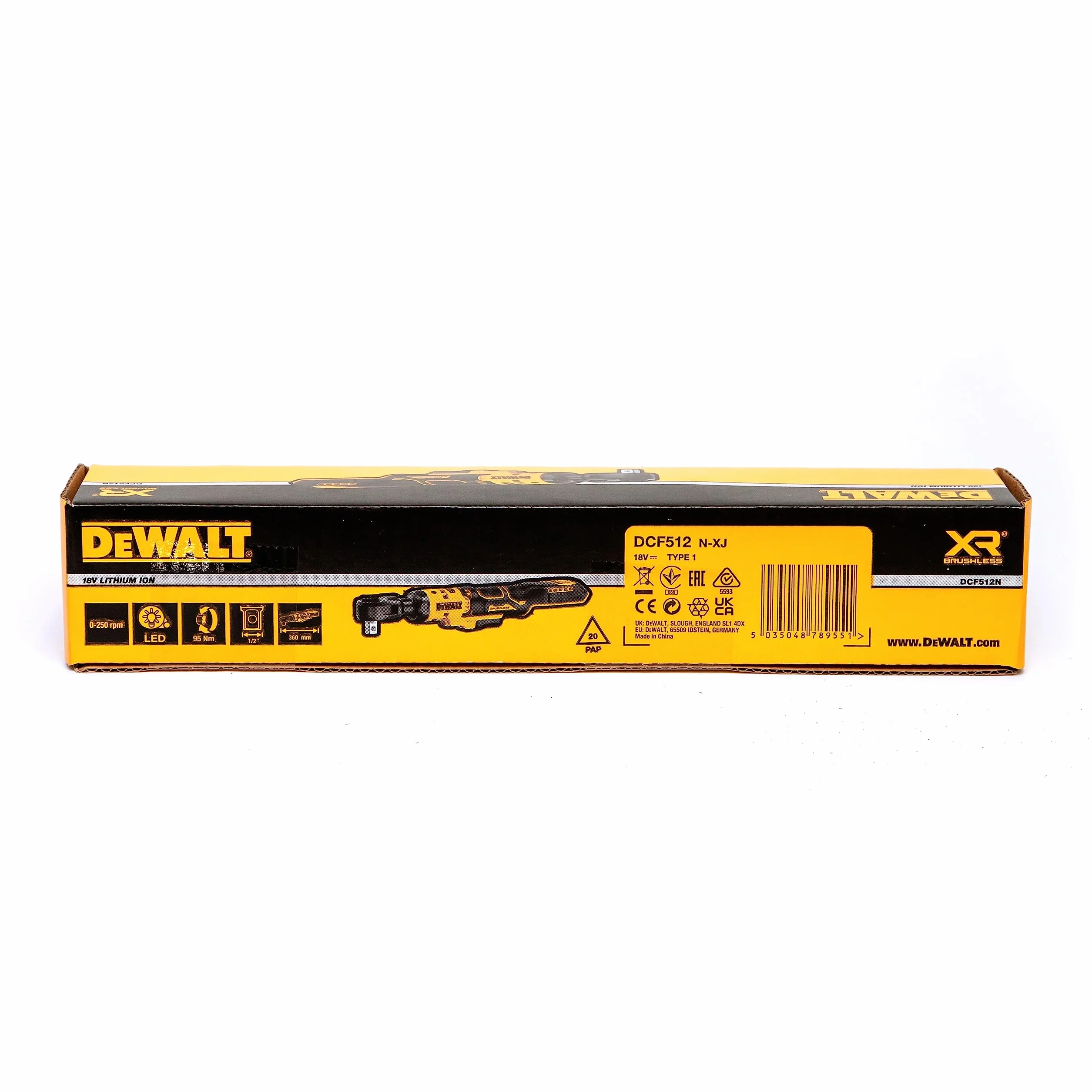 DEWALT DCF512N-XJ 18V XR bezszczotkowa grzechotka 1/5.1 cm z otwartą głowicą - goła jednostka