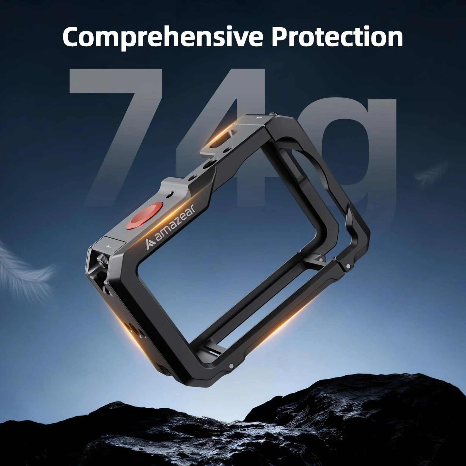 AMAZEAR Metalowa obudowa ochronna do akcesoriów DJI Osmo Action 6, wielofunkcyjna ramka użytkowa Action6 Pro, mocniejsza aluminiowa obudowa twarda obudowa z miękkimi silikonowymi nakładkami na