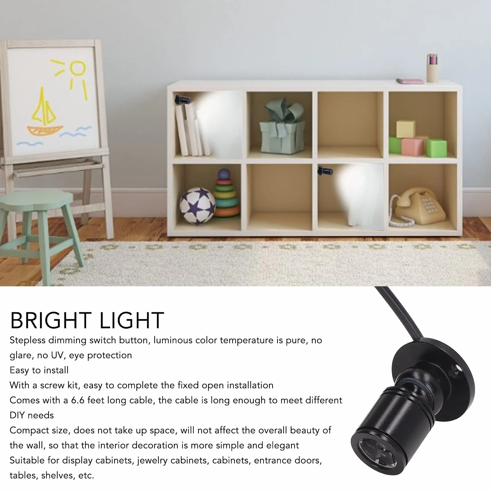 5V Mini Spot Lights, Dimmable Bright USB LED Spotlight with 6.6ft Cablefor Painting Picture Plants Jewelry Showcase Model Display Shelves (Warm White Light 3000K)