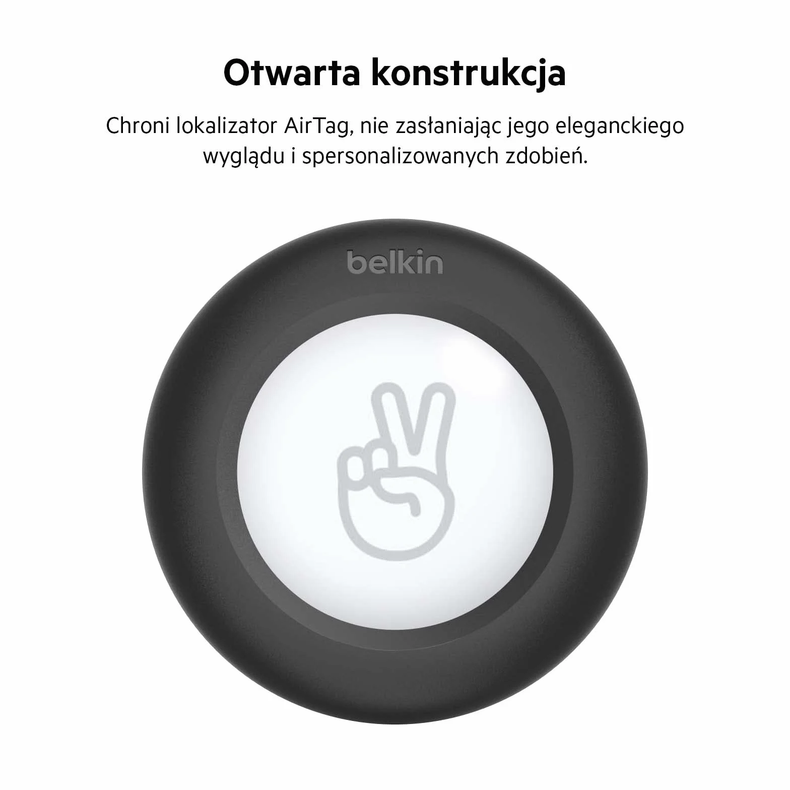 Belkin Etui Secure Holder do Apple AirTag z klipsem i brelokiem odporne na zarysowania czarne