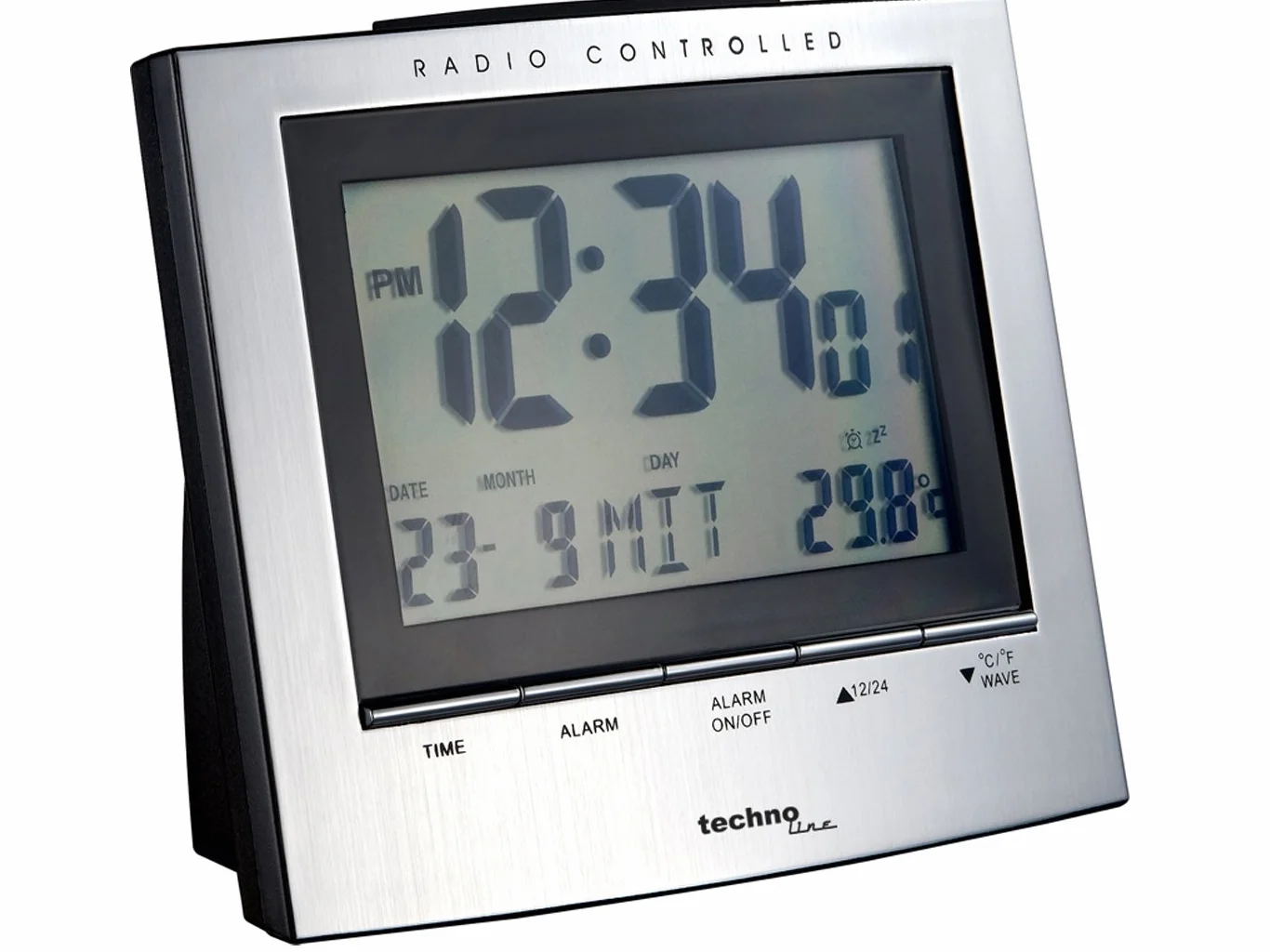 Technoline Bezprzewodowy budzik WT 280 z wyświetlaczem temperatury wewnętrznej i wyświetlaniem daty/dnia tygodnia