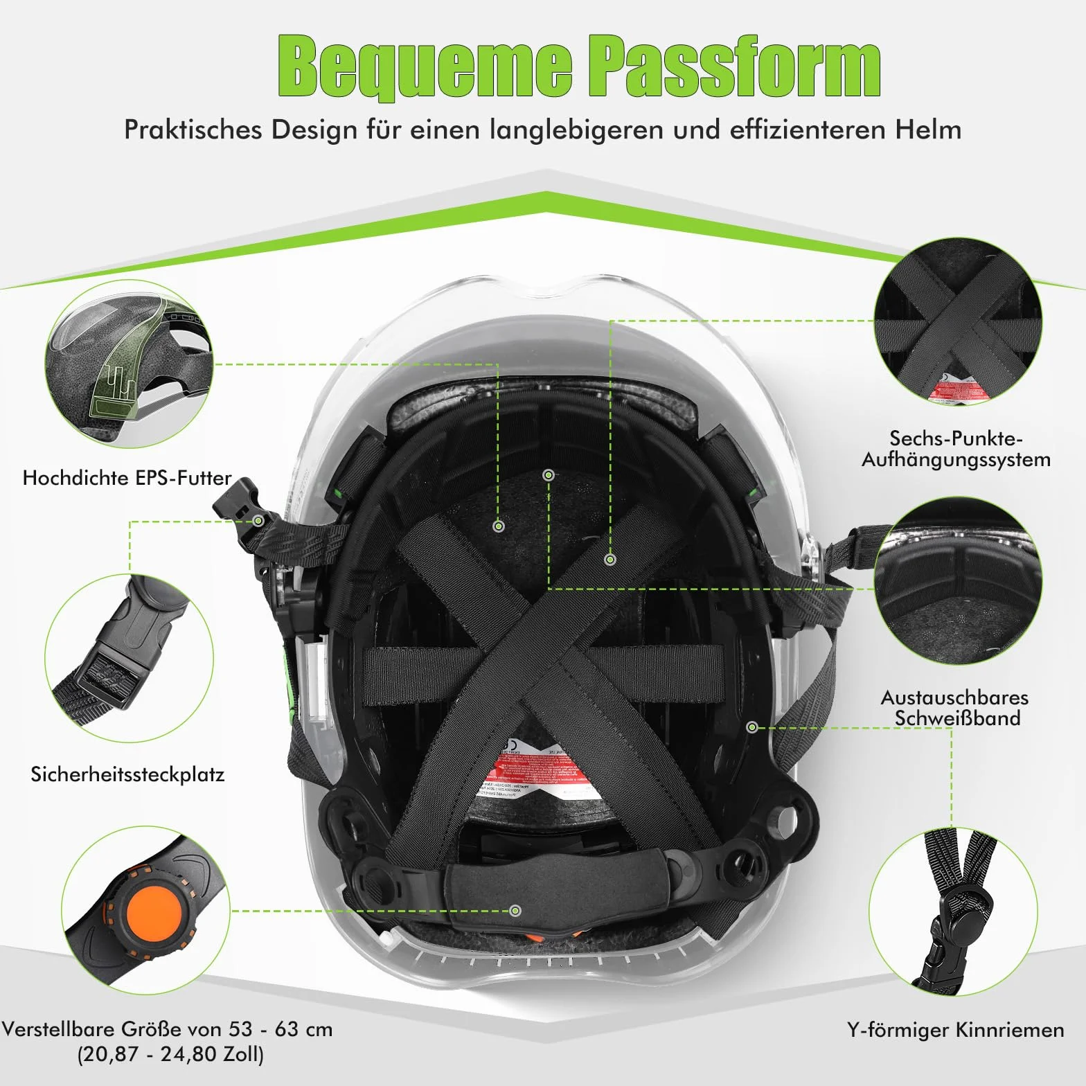 GREEN DEVIL X-Armor kask ochronny z aktywną ochroną słuchu i przezroczystym wizjerem, kask roboczy ABS, EN 397, kask przemysłowy zgodny z normą EN352 SNR 32 dB z Bluetooth